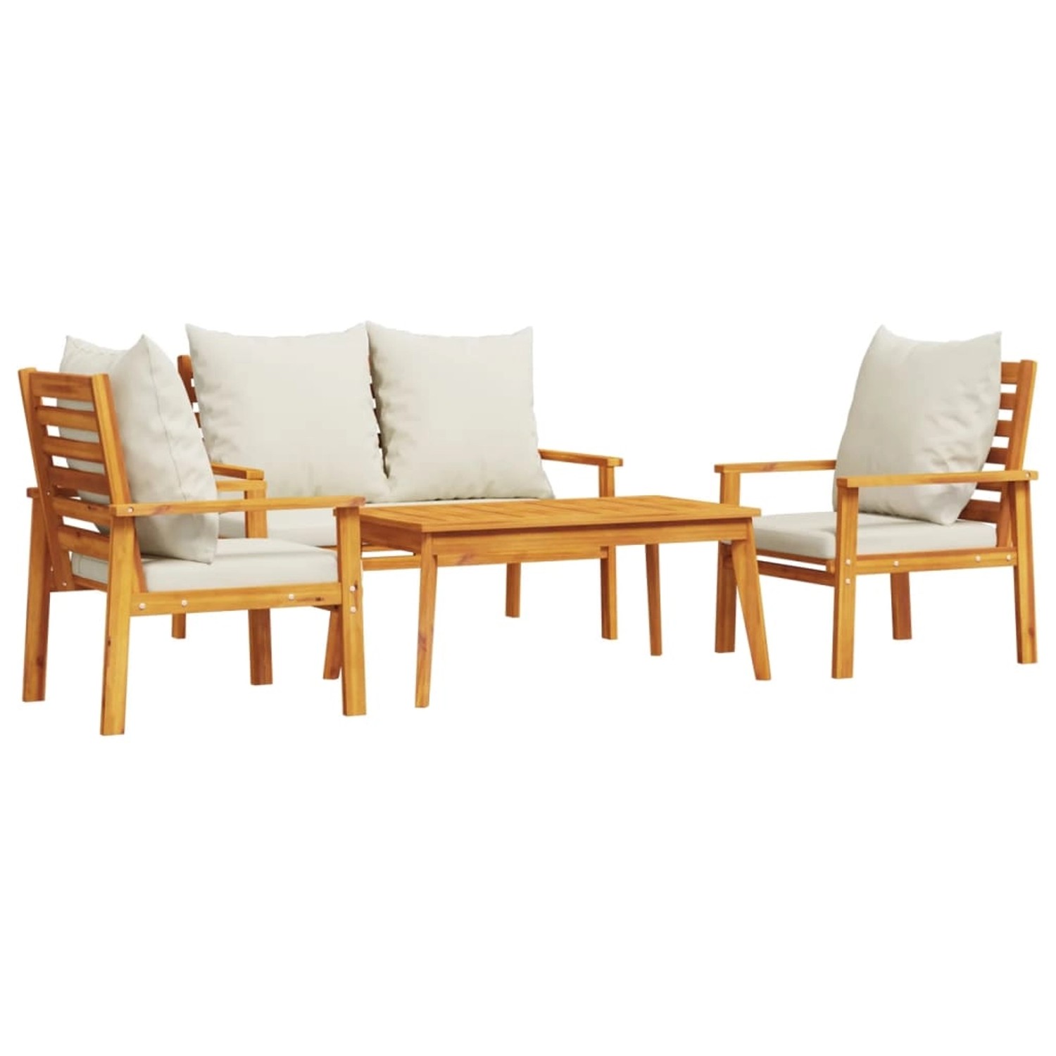 vidaXL 4-Tlg Garten-Lounge-Set mit Kissen Massivholz Akazie 3211795 günstig online kaufen