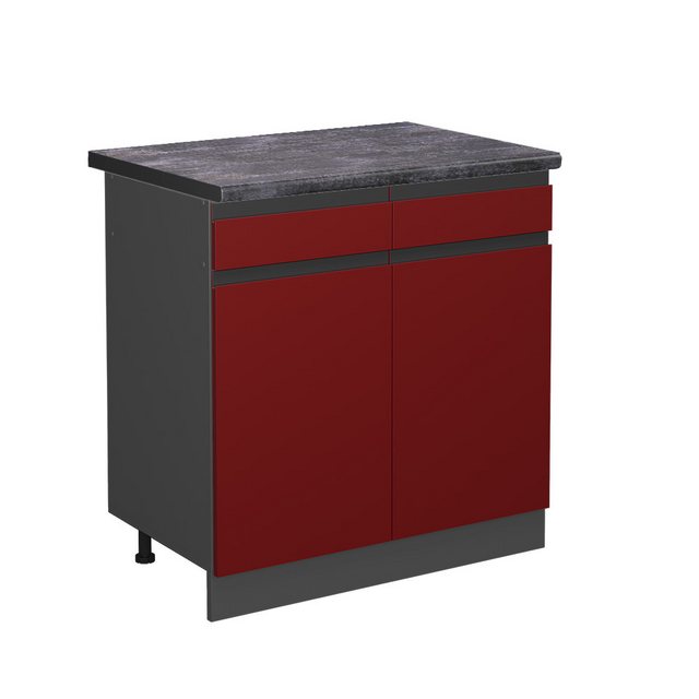 Vicco Unterschrank R-Line, Rot/Anthrazit, 80 cm, AP Anthrazit günstig online kaufen