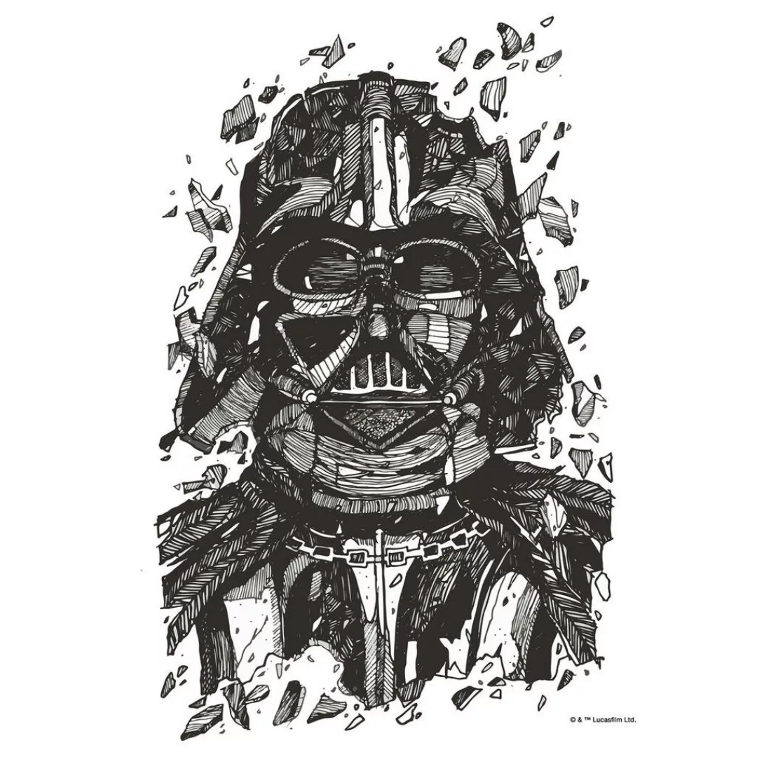 Disney Poster Star Wars Darth Vader Schwarz-Weiß 30 x 40 cm 612189 günstig online kaufen