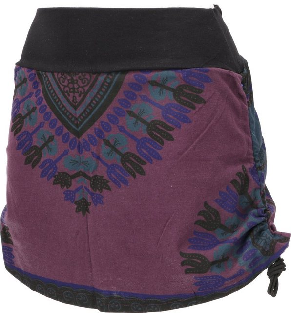 Guru-Shop Minirock Minirock, Dashiki Yogarock zum Raffen - plum alternative günstig online kaufen