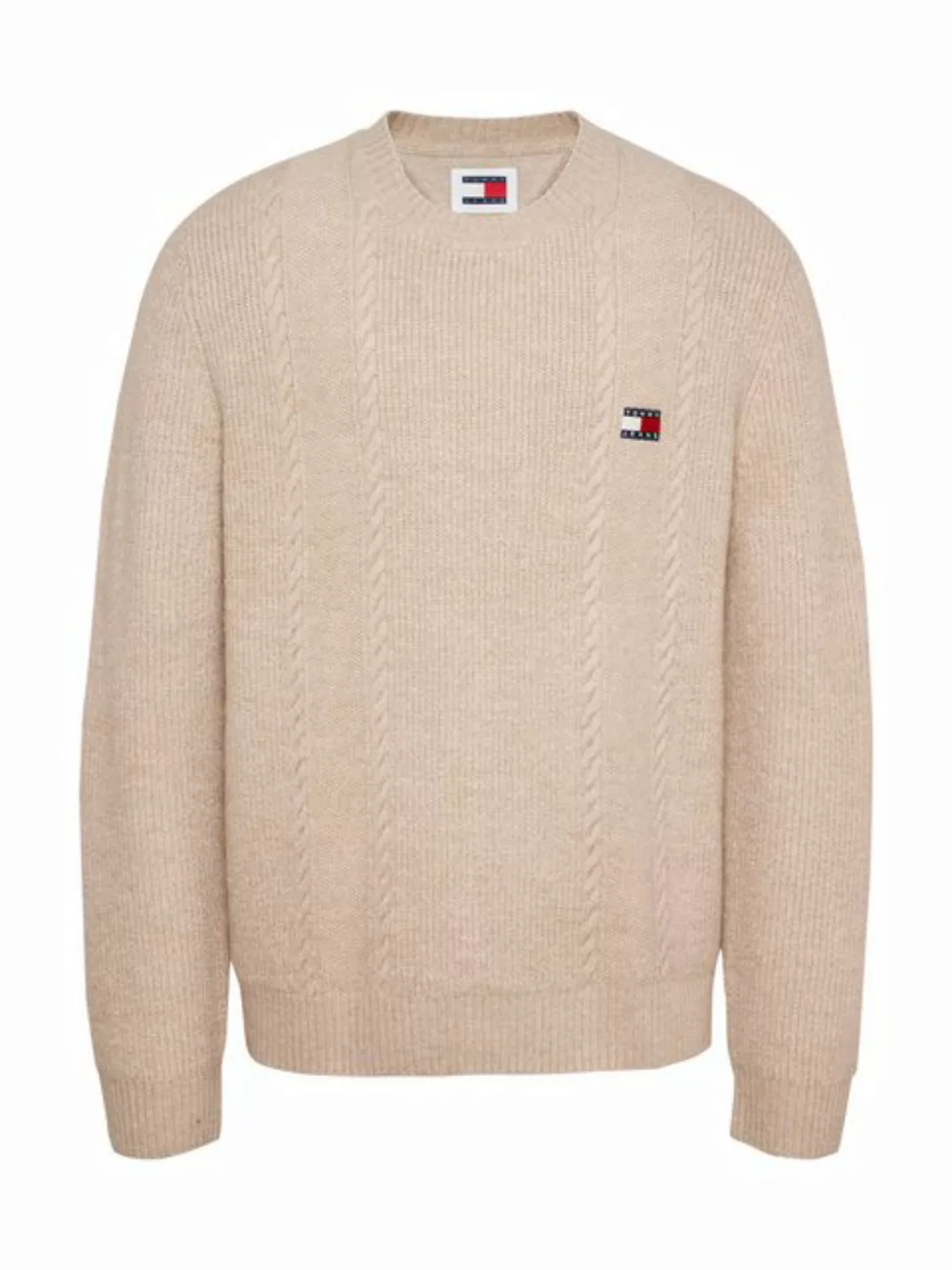 Tommy Jeans Sweatshirt TJM SLIM CABLE KNIT CNECK mit bestickten Markenlogo, günstig online kaufen