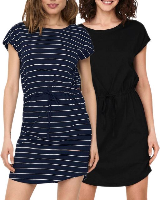 ONLY Jerseykleid Basic Kleid kurz im Doppelpack günstig online kaufen