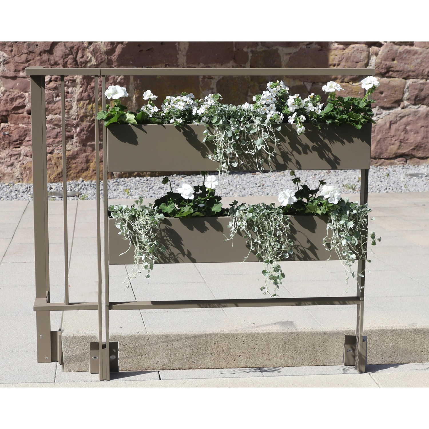Dieda Linus Blumenkasten Füllung Eckig Aluminium 100 cm x 100 cm Taupe günstig online kaufen