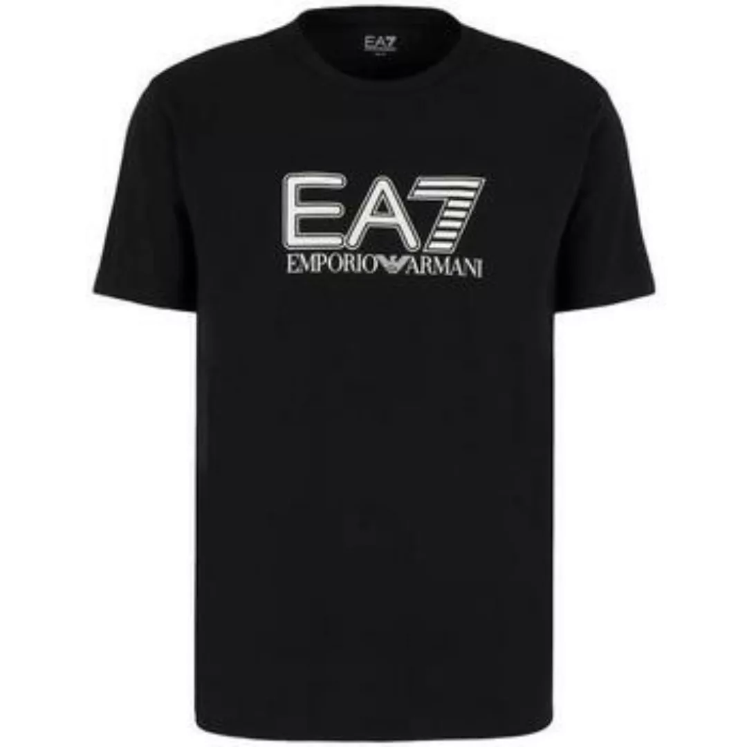 Ea7 Emporio Armani  T-Shirts & Poloshirts Visibility Logo T-Shirt Black günstig online kaufen