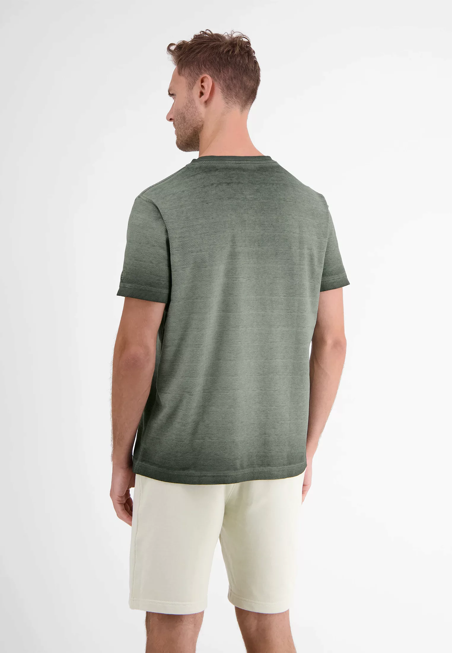 LERROS T-Shirt "LERROS Serafino mit Strukturstreifen" günstig online kaufen