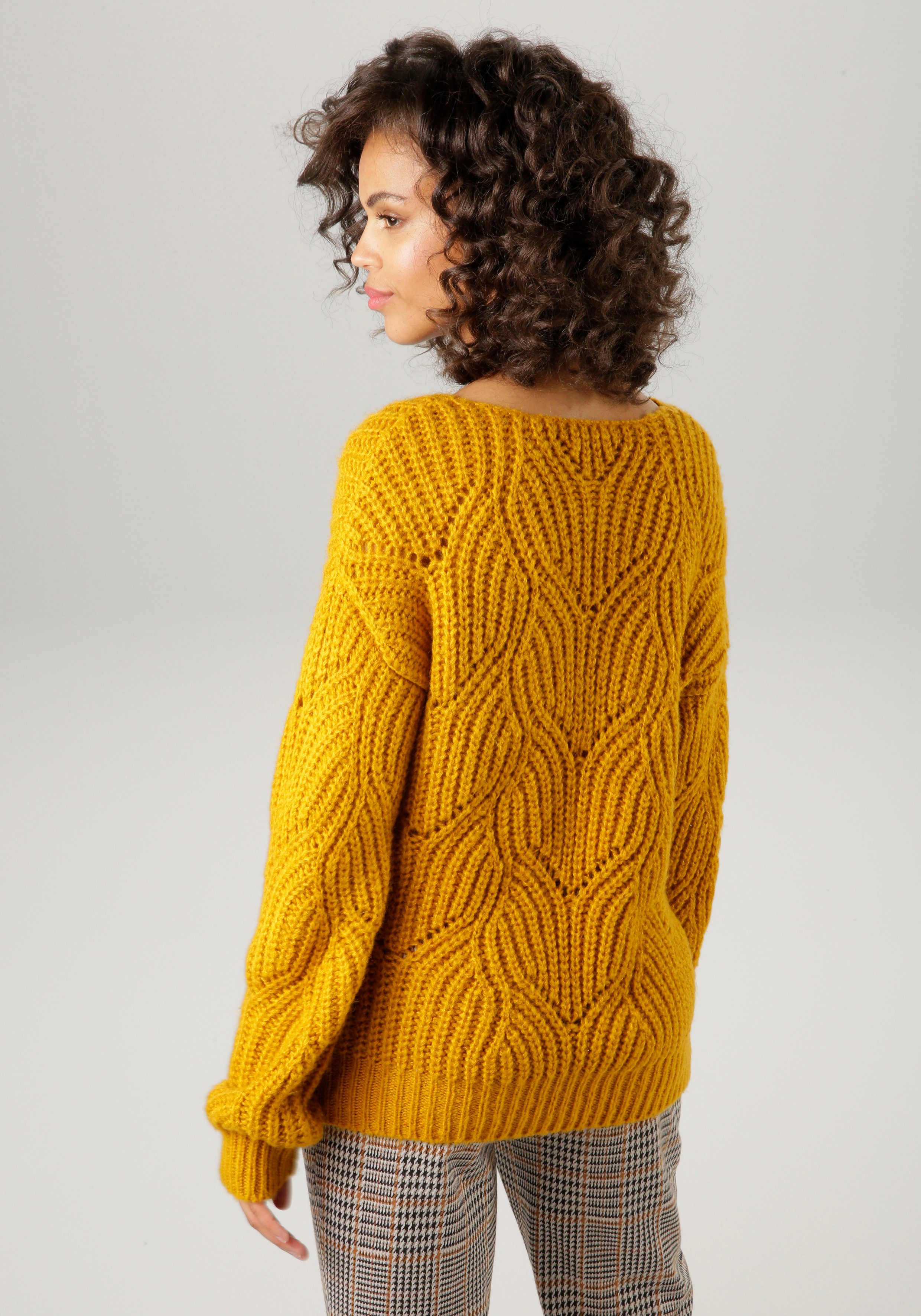 Aniston CASUAL Strickpullover, im dezenten, extravaganten Ajour-Strick-Must günstig online kaufen