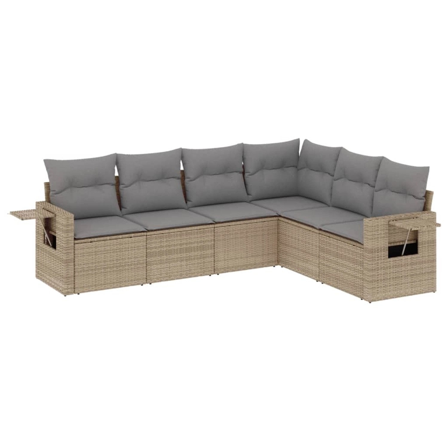 vidaXL 6-tlg Garten-Sofagarnitur mit Kissen Beige Poly Rattan Modell 259 günstig online kaufen