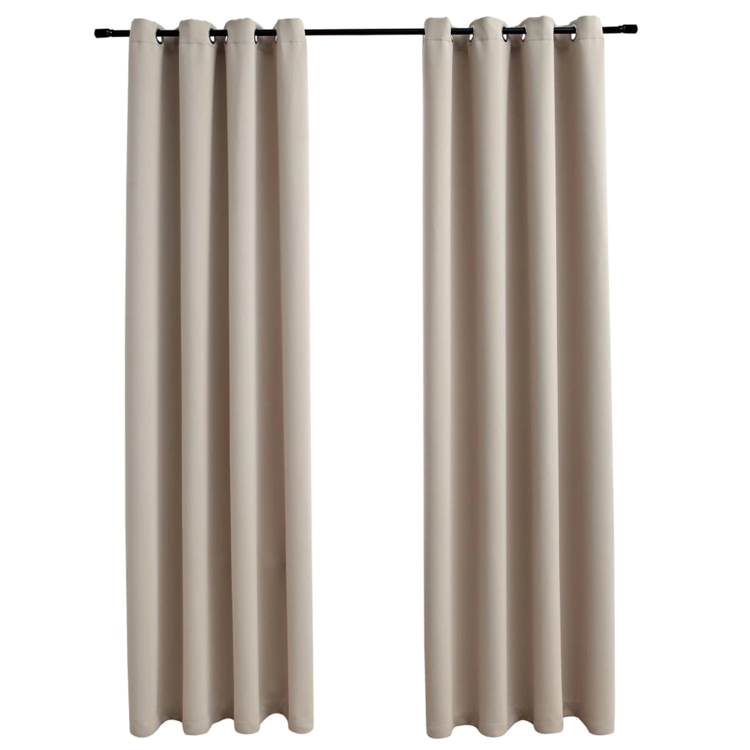 vidaXL Verdunkelungsvorhänge mit Metallösen 2 Stk Beige 140x175 cm günstig online kaufen