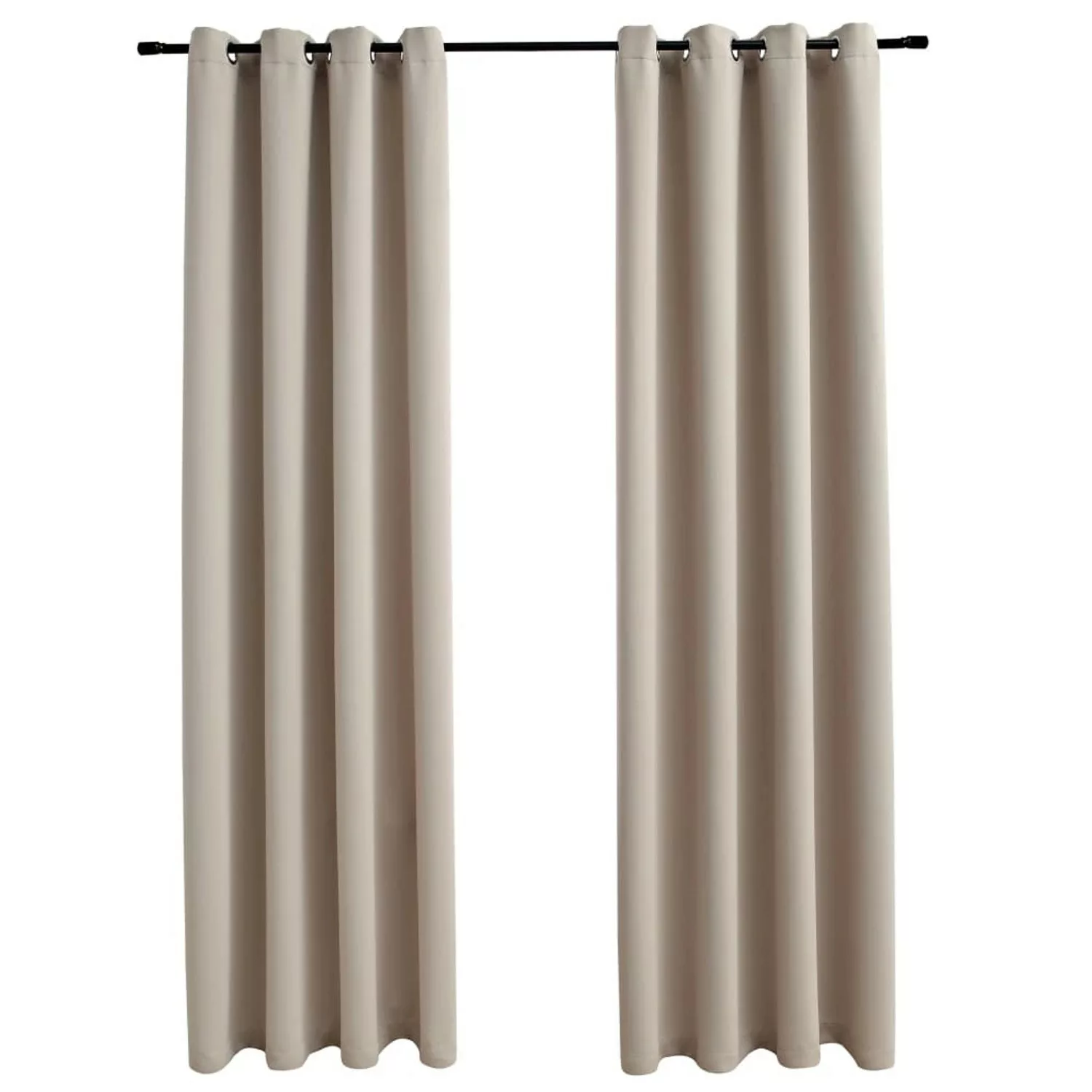 vidaXL Verdunkelungsvorhänge mit Metallösen 2 Stk Beige 140x225 cm günstig online kaufen