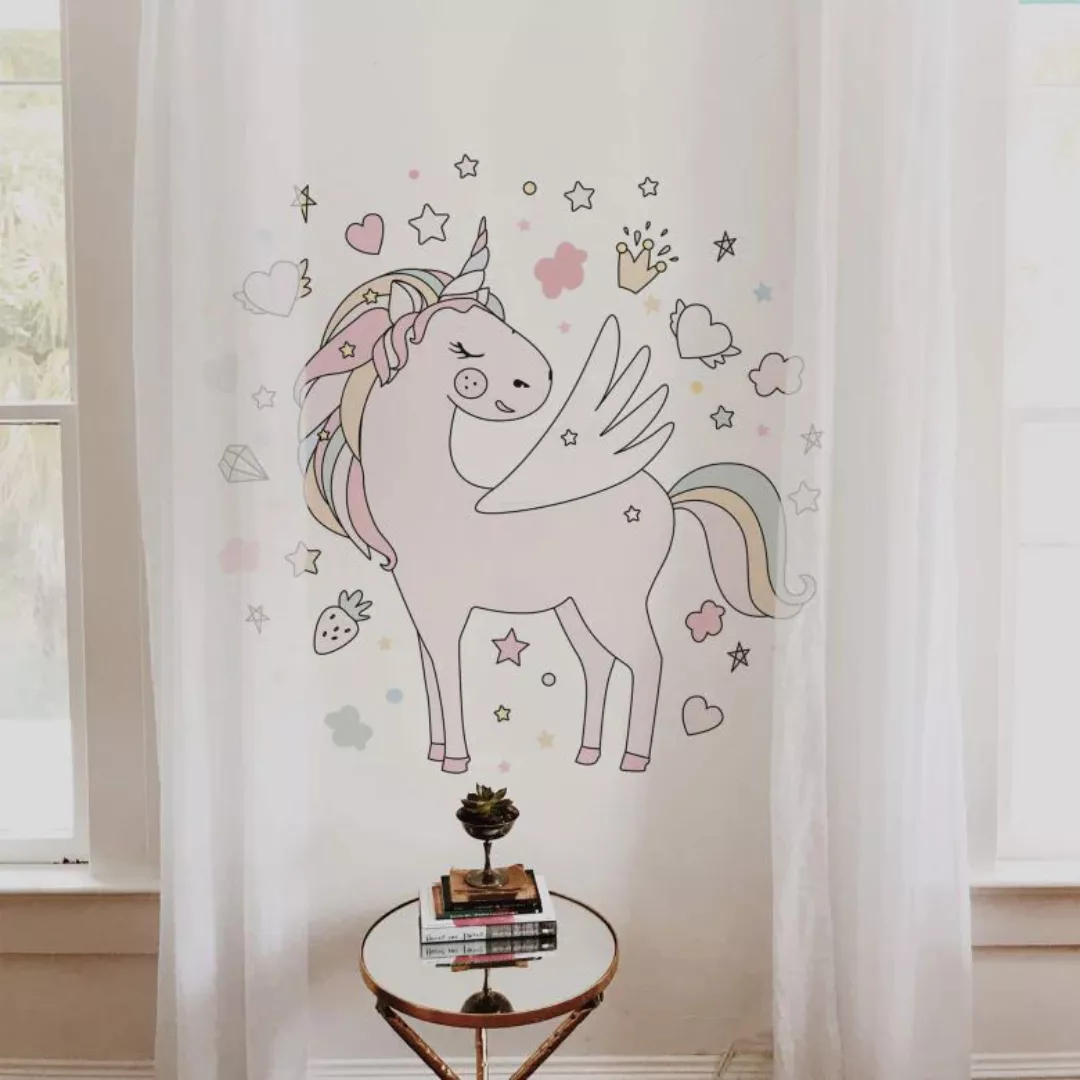 Wall-Art Wandtattoo »Einhorn Wandaufkleber Pony«, (1 St.), selbstklebend, e günstig online kaufen