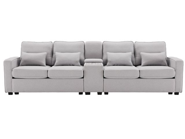 SeedWave Big-Sofa 4-Sitzer Sofa mit Konsole, Big Sofa breite 260 cm, Leinen günstig online kaufen