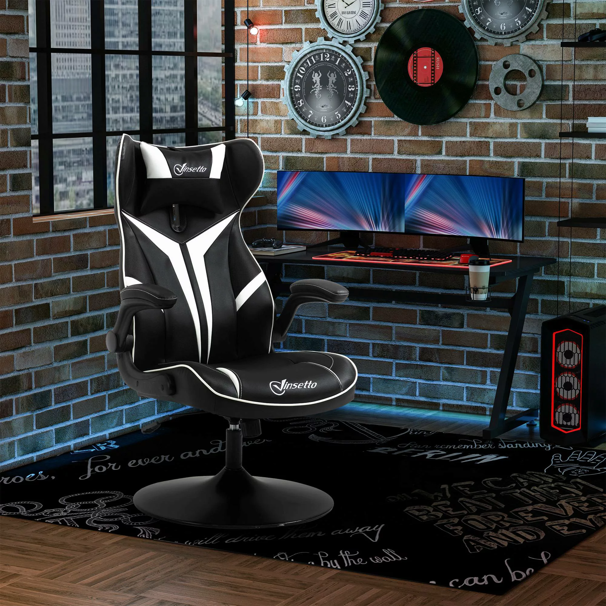 Vinsetto Gamingstuhl ergonomischer Computerstuhl mit Wippfunktion Drehstuhl günstig online kaufen
