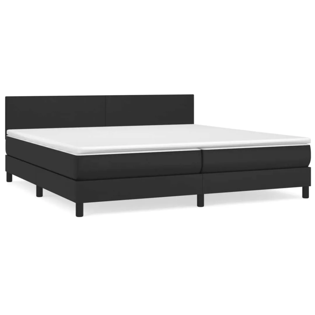 Vidaxl Boxspringbett Mit Matratze Schwarz 200x200 Cm Kunstleder günstig online kaufen