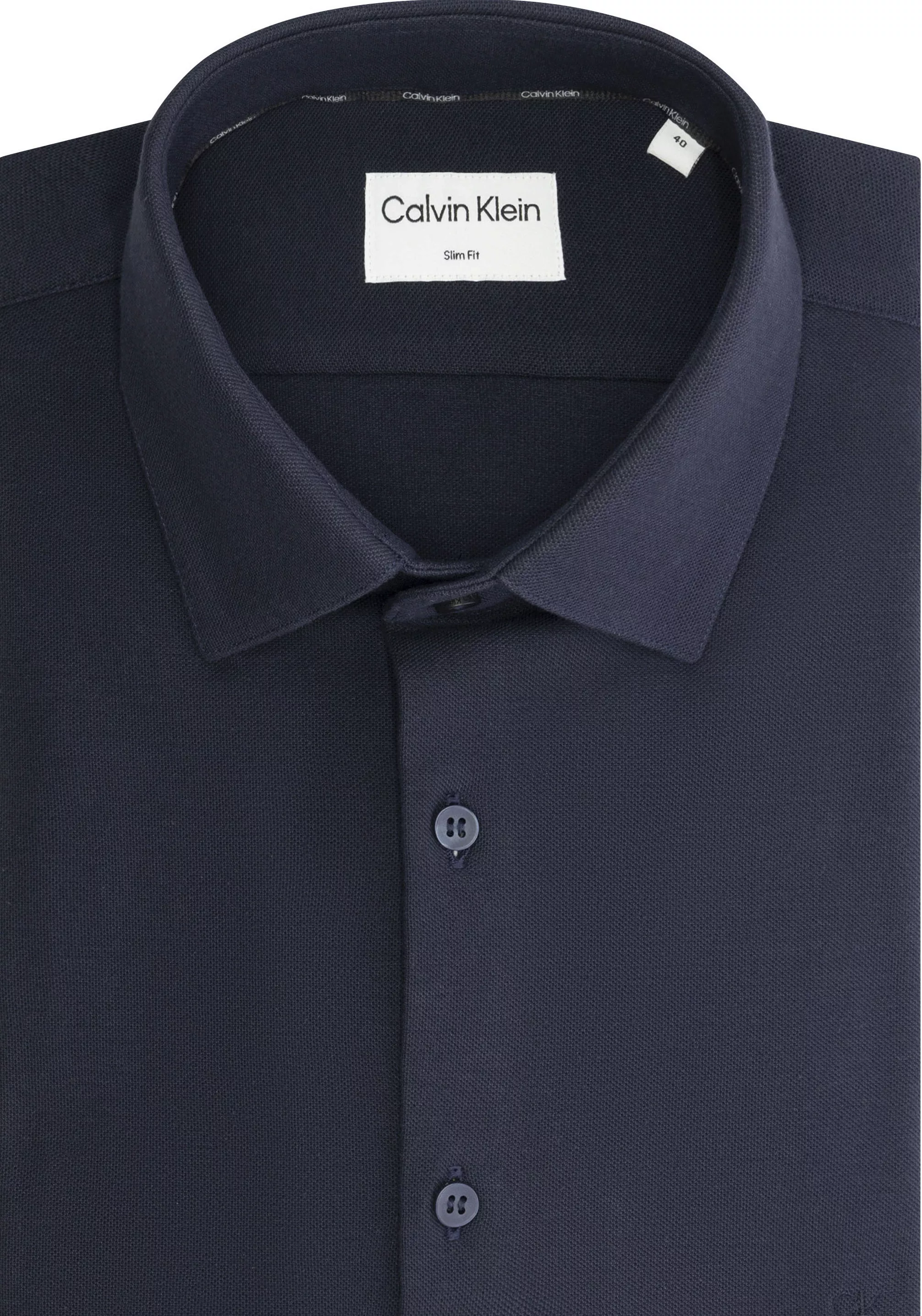 Calvin Klein Langarmhemd "STRETCH PIQUE SOLID SLIM SHIRT" günstig online kaufen