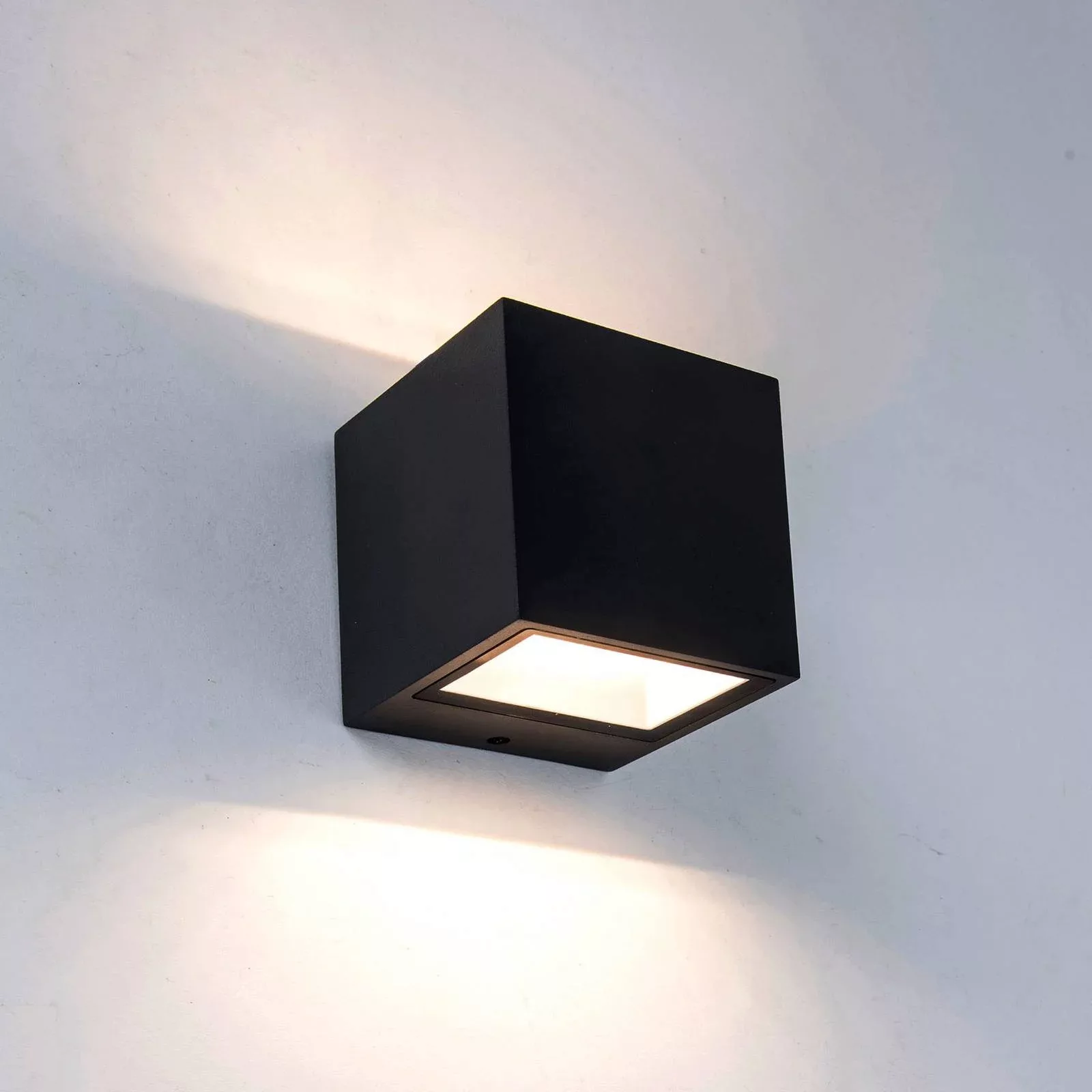 LED Wandleuchte Gemini in Schwarz-matt 9W 850lm IP54 günstig online kaufen