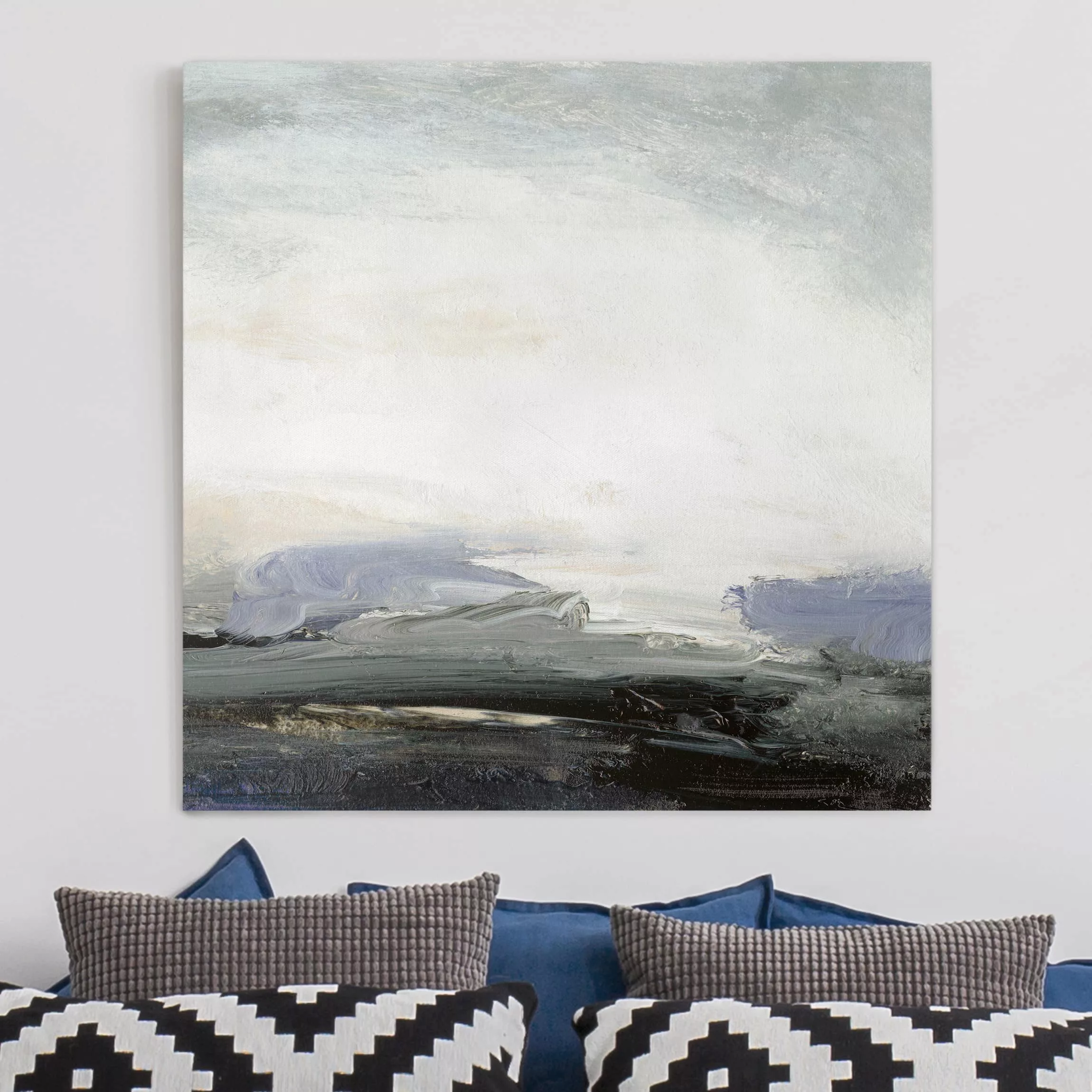 Leinwandbild Abstrakt - Quadrat Horizont bei Tagesanbruch günstig online kaufen
