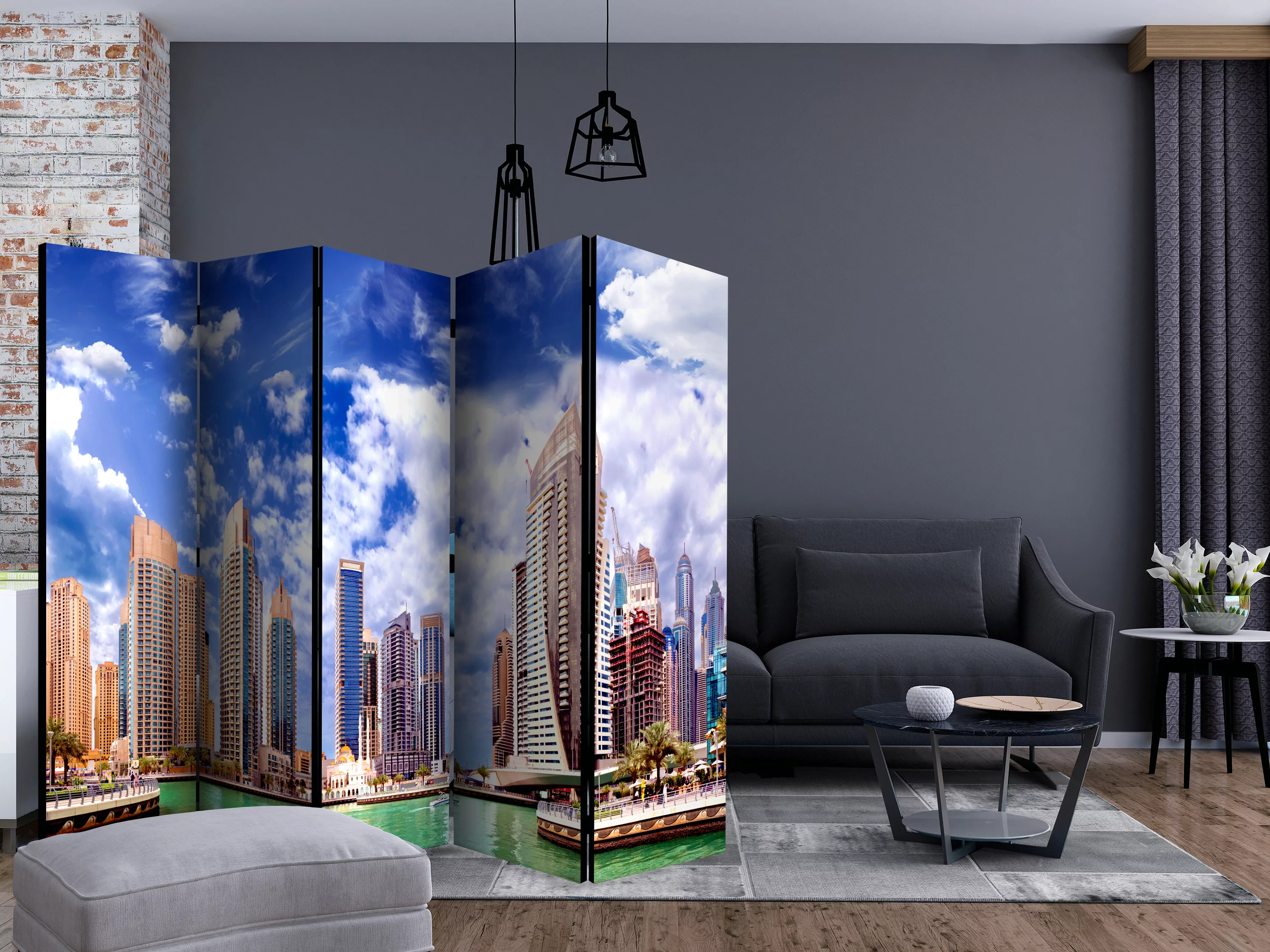 5-teiliges Paravent - Cumulus Over Dubai Ii [room Dividers] günstig online kaufen