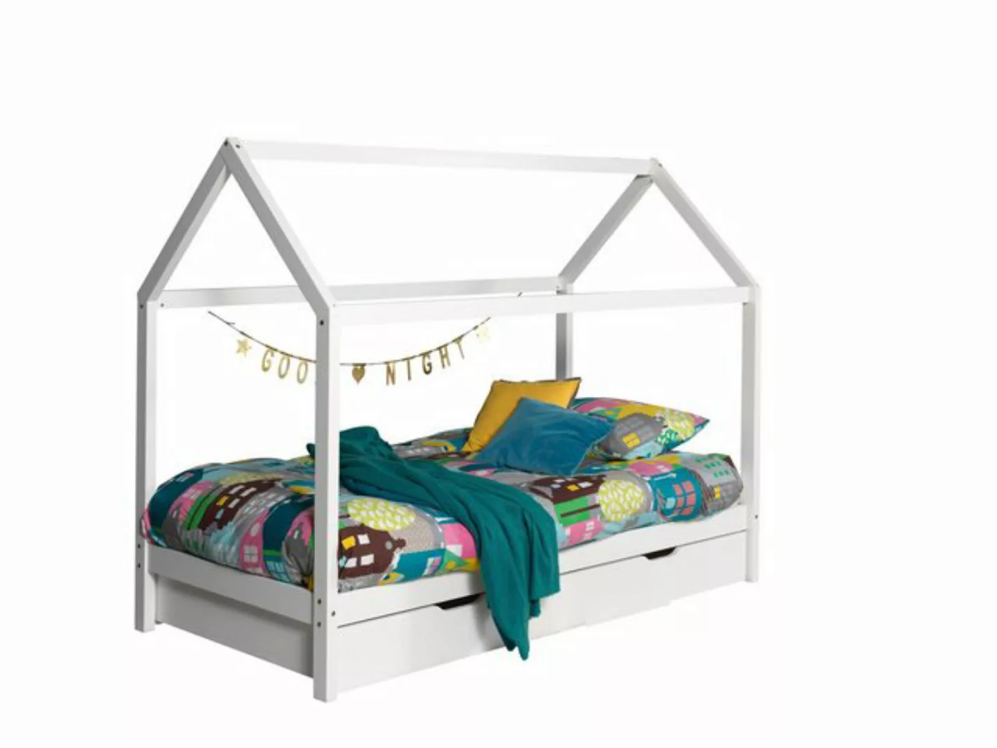 Vipack Hausbett Dallas (Made in Europe), Ein Hausbett in Massivholz mit Lat günstig online kaufen