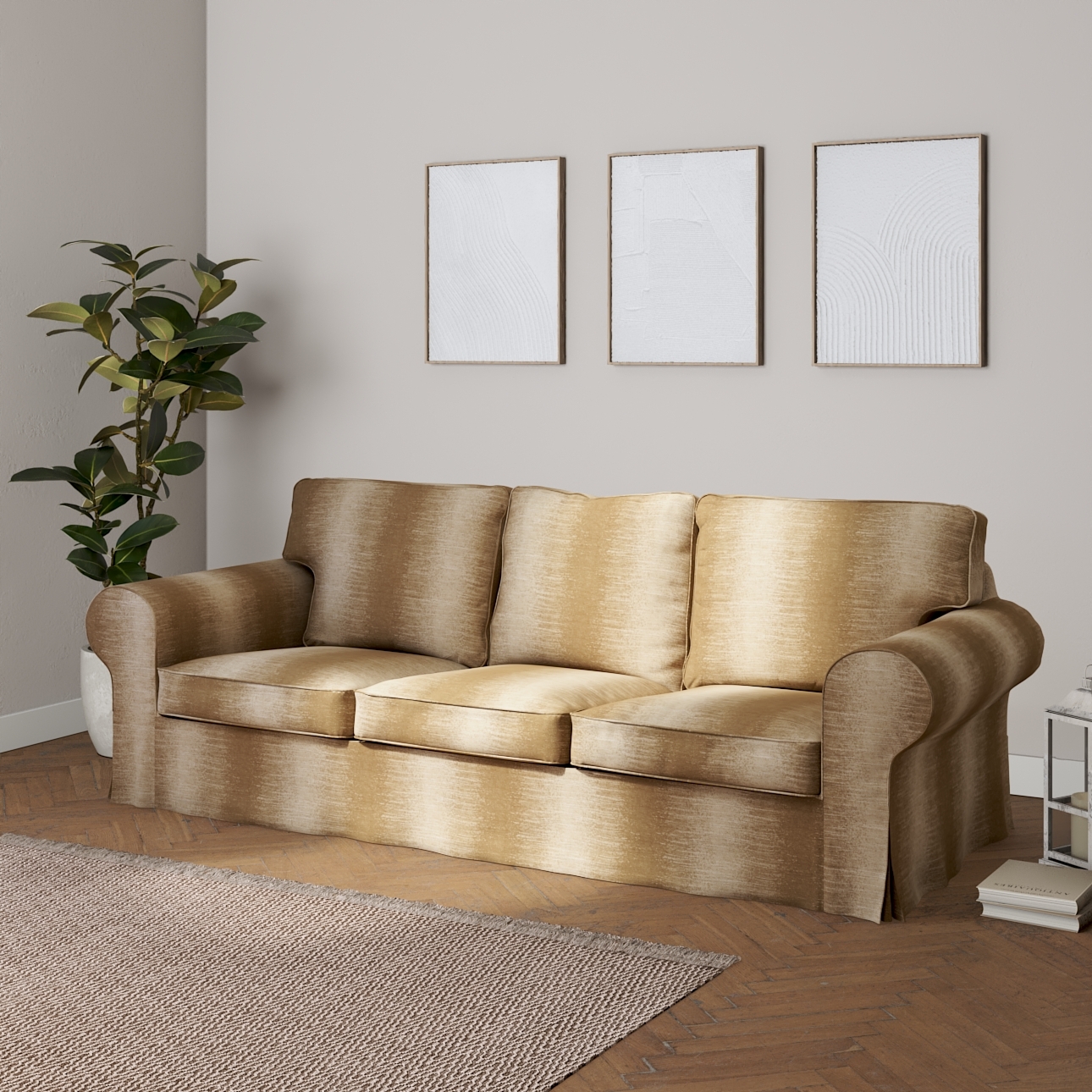 Bezug für Ektorp 3-Sitzer Sofa nicht ausklappbar, creme-beige, Sofabezug fü günstig online kaufen