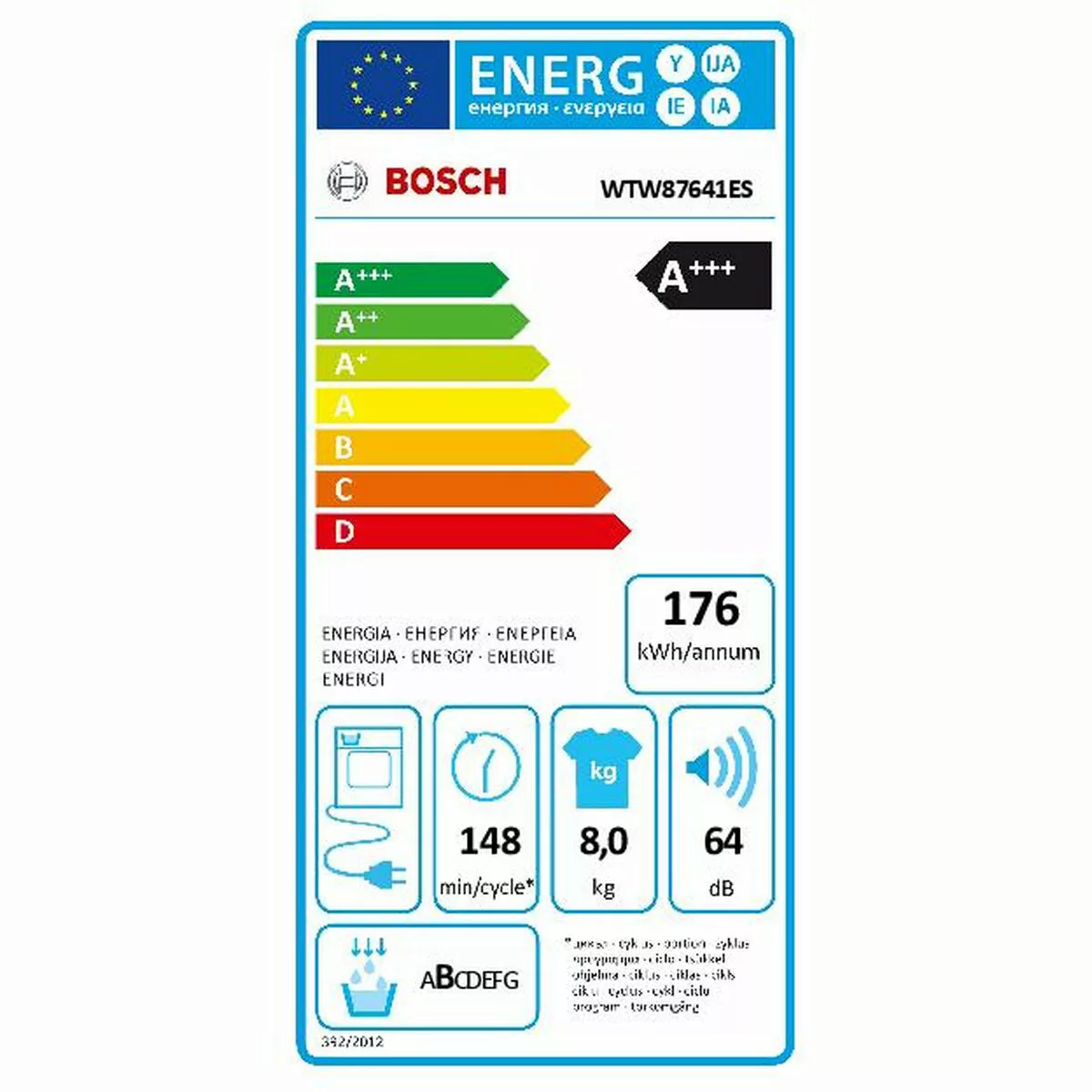 Kondensationstrockner Bosch Wtw87641es Weiß 8 Kg günstig online kaufen