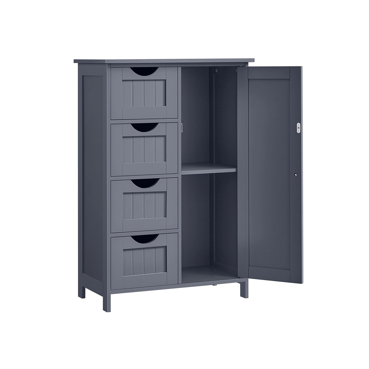 Vasagle Schmaler Badschrank mit 4 Schubladen 30 cm x 55 cm x 81 cm Grau günstig online kaufen