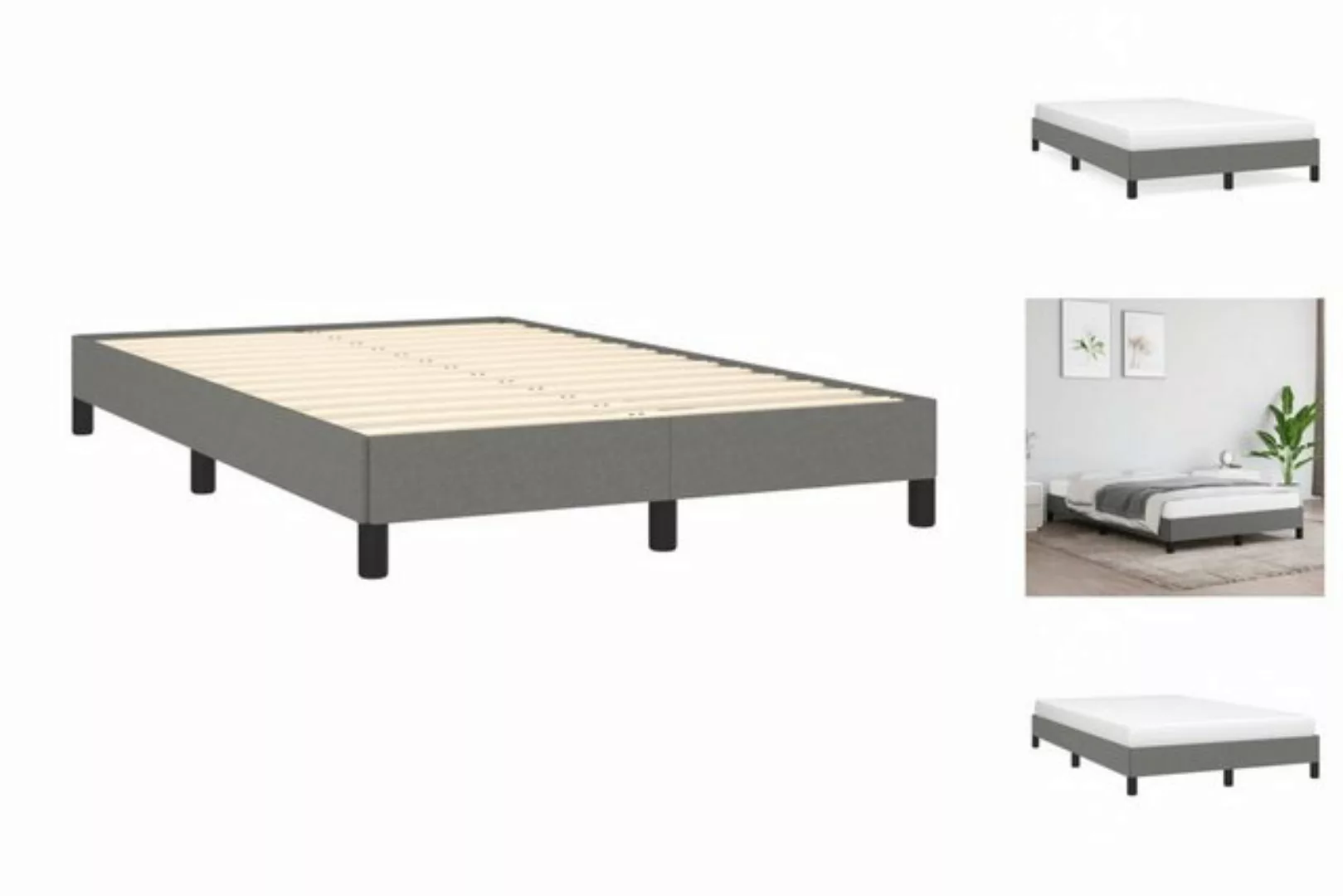 vidaXL Bettgestell Bettgestell Dunkelgrau 120x190 cm Stoff Bett Bettgestell günstig online kaufen