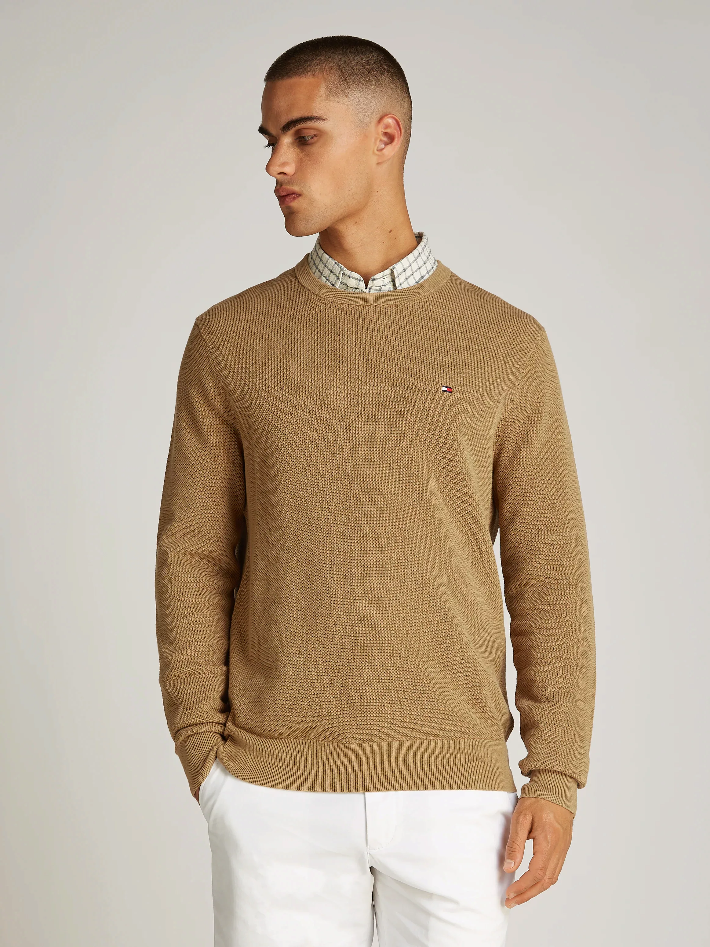 Tommy Hilfiger Rundhalspullover "ESSENTIAL STRUCTURE CREW NECK", mit feiner günstig online kaufen