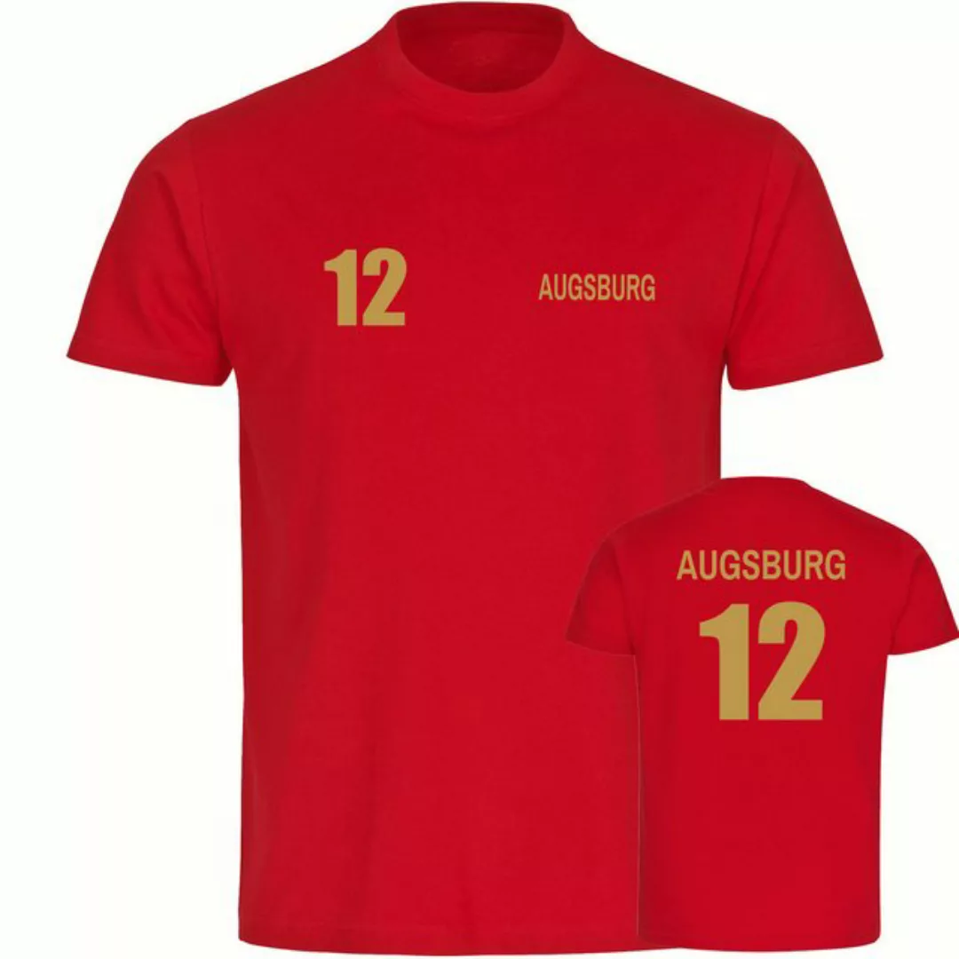 multifanshop T-Shirt Herren Augsburg - Trikot Nummer 12 gold - Männer günstig online kaufen