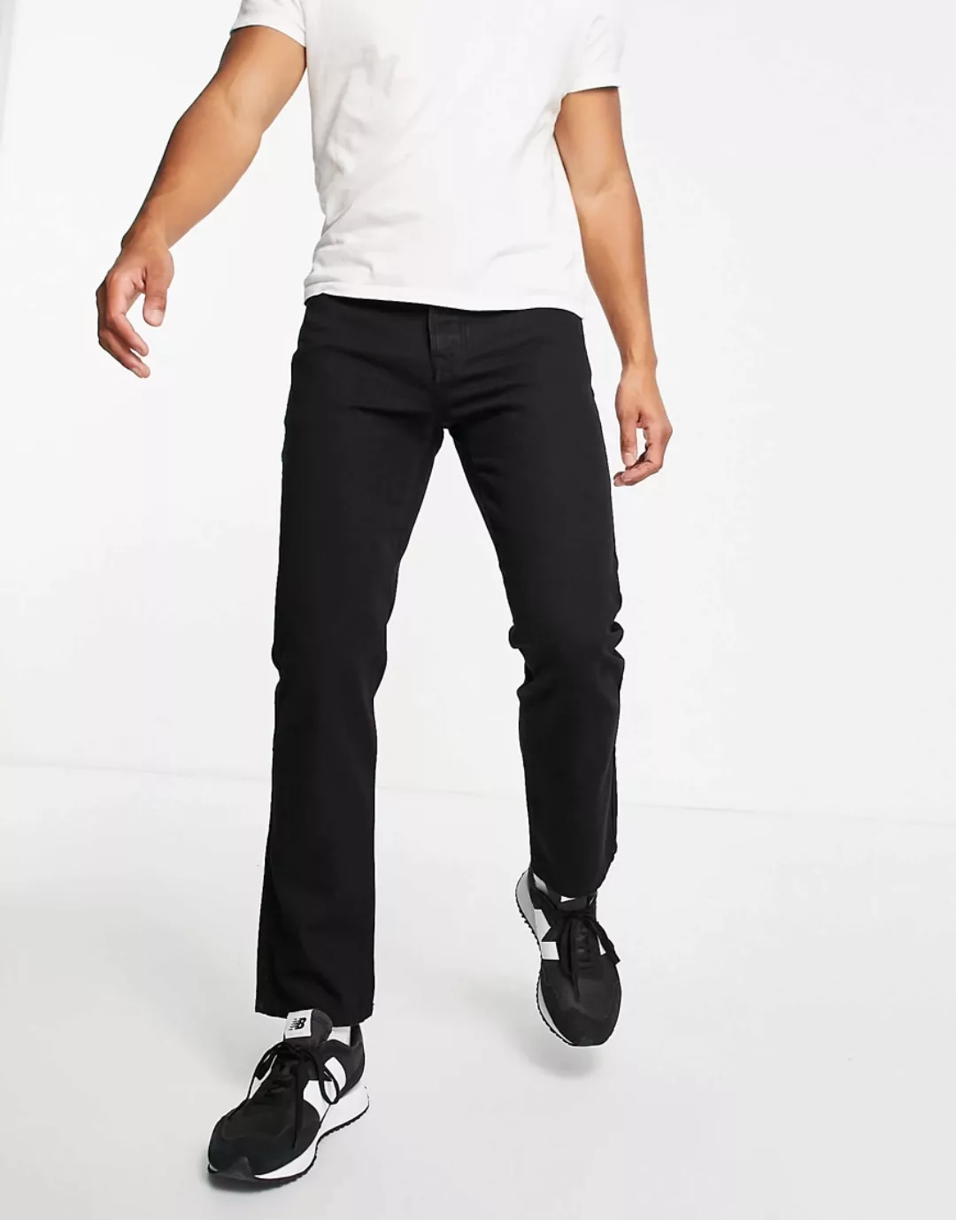 Topman – Jeans mit geradem Schnitt in Schwarz günstig online kaufen