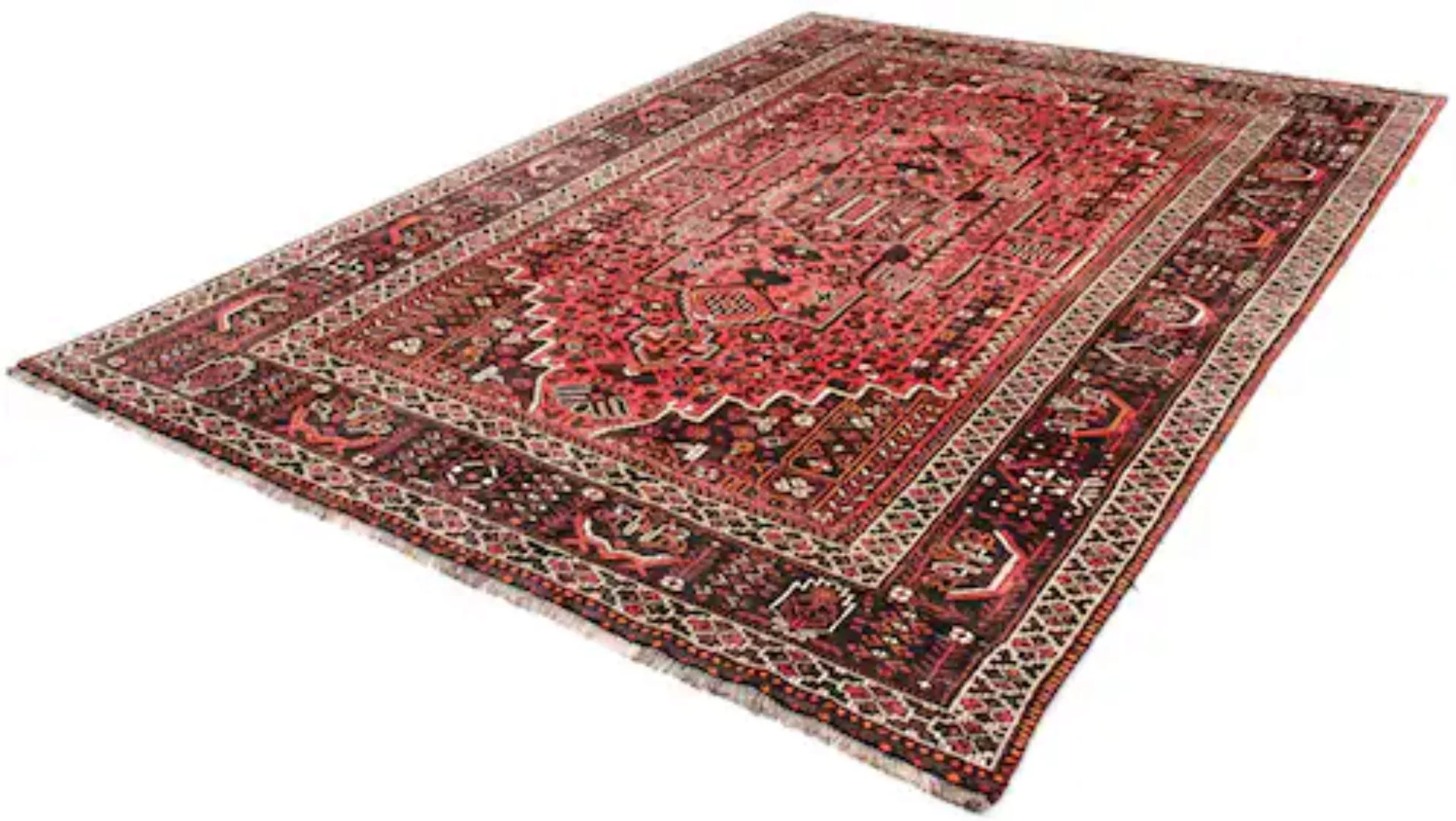 morgenland Wollteppich »Shiraz Medaillon Rosso chiaro 310 x 213 cm«, rechte günstig online kaufen
