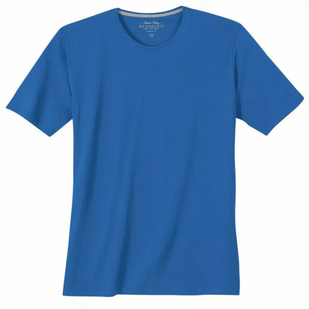 Redmond Rundhalsshirt Redmond Basic T-Shirt azurblau große Größen Rundhals günstig online kaufen