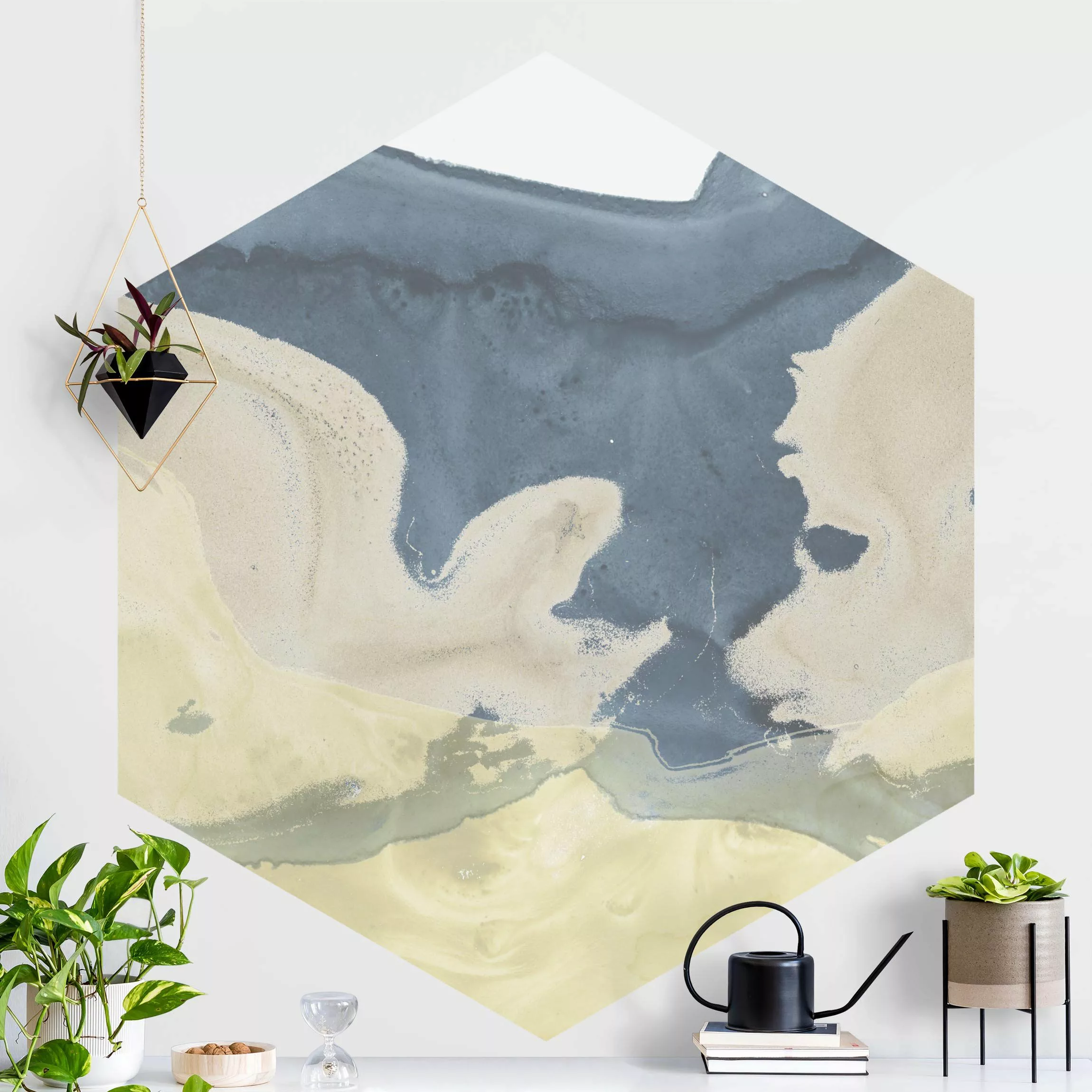 Hexagon Fototapete selbstklebend Ozean und Wüste II günstig online kaufen