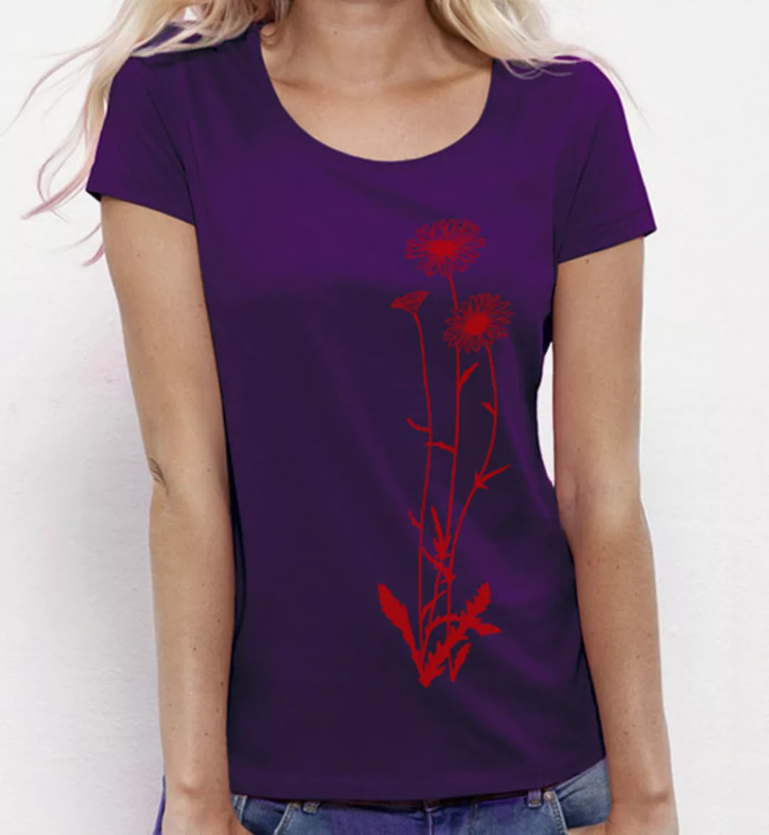 Blumen / Lila & Rot / T-shirt Für Frauen günstig online kaufen