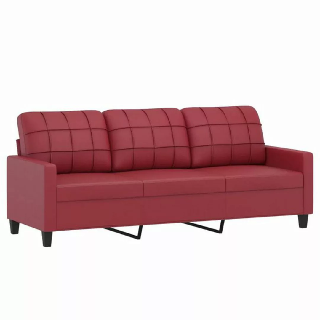 vidaXL Sofa, 3-Sitzer-Sofa Weinrot 180 cm Kunstleder günstig online kaufen