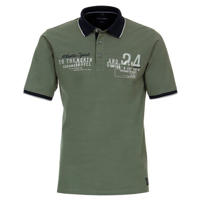 CASAMODA Poloshirt CasaModa Stretch-Poloshirt salbeigrün Print XXL günstig online kaufen