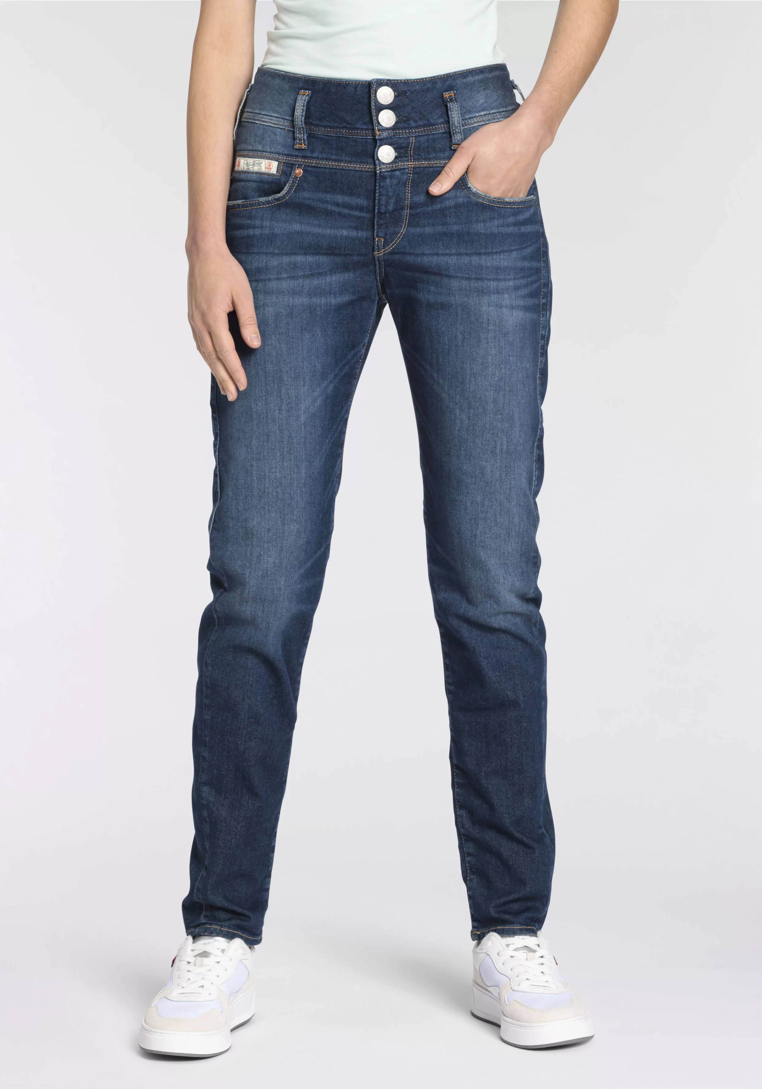 Herrlicher Boyfriend-Jeans Raya Boy Organic Denim mit markantem Dreiknopfve günstig online kaufen