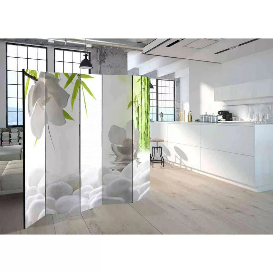 Spanischer Raumteiler mit Orchideen und Bambus 225 cm breit günstig online kaufen