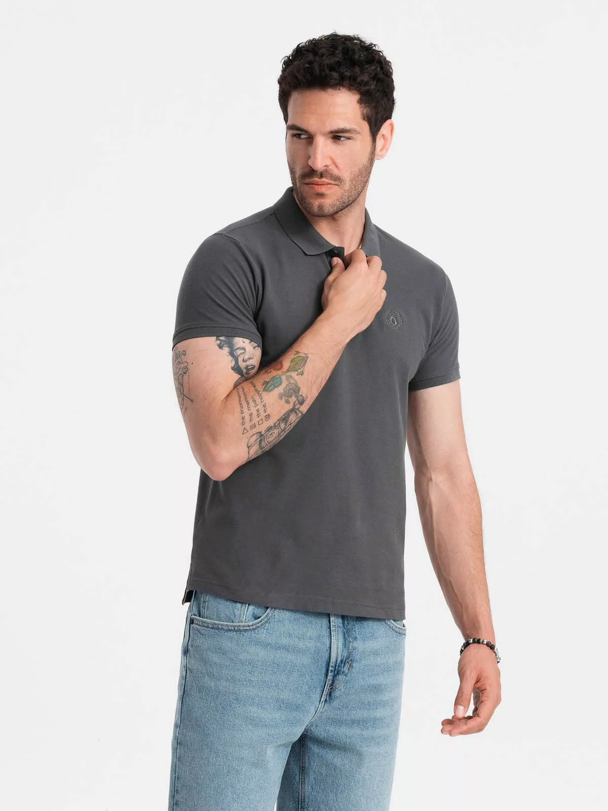 OMBRE Poloshirt Herren-Poloshirt aus Piqué-Strick BASIC günstig online kaufen