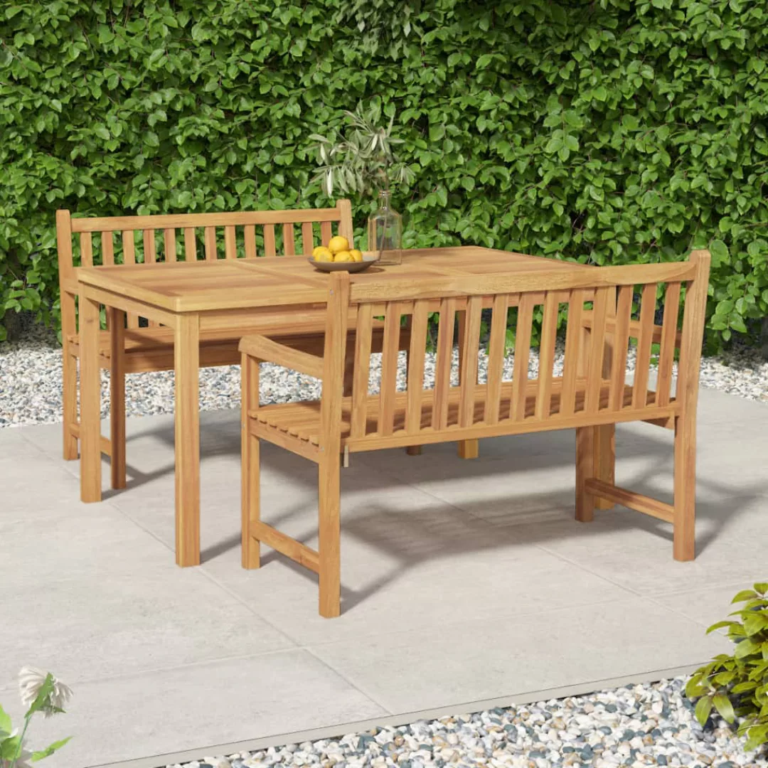 Vidaxl 3-tlg. Garten-essgruppe Massivholz Teak günstig online kaufen