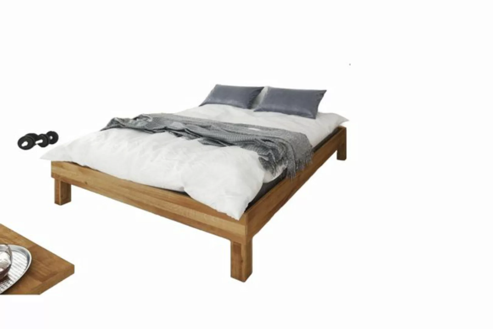 Natur24 Einzelbett Bett Ringo 2 Sonderlänge 90x210 Wildeiche o. Kopfteil mi günstig online kaufen