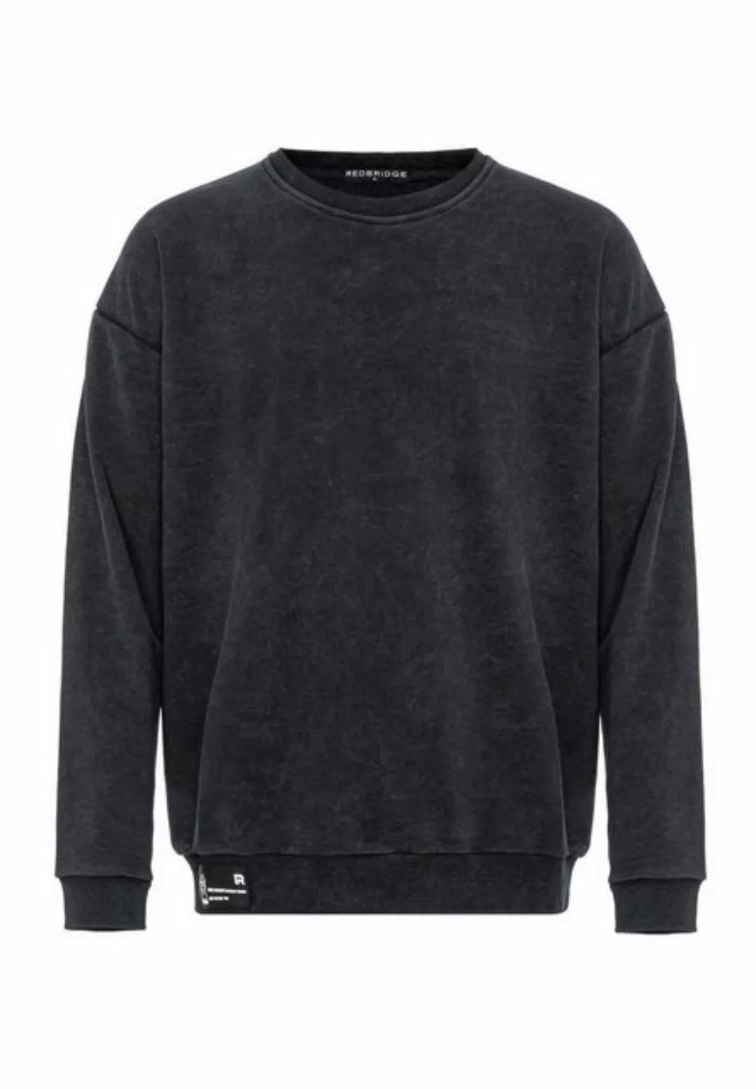 RedBridge Sweatshirt Herren Sweatshirt Pullover Anthrazit L Knittermuster günstig online kaufen