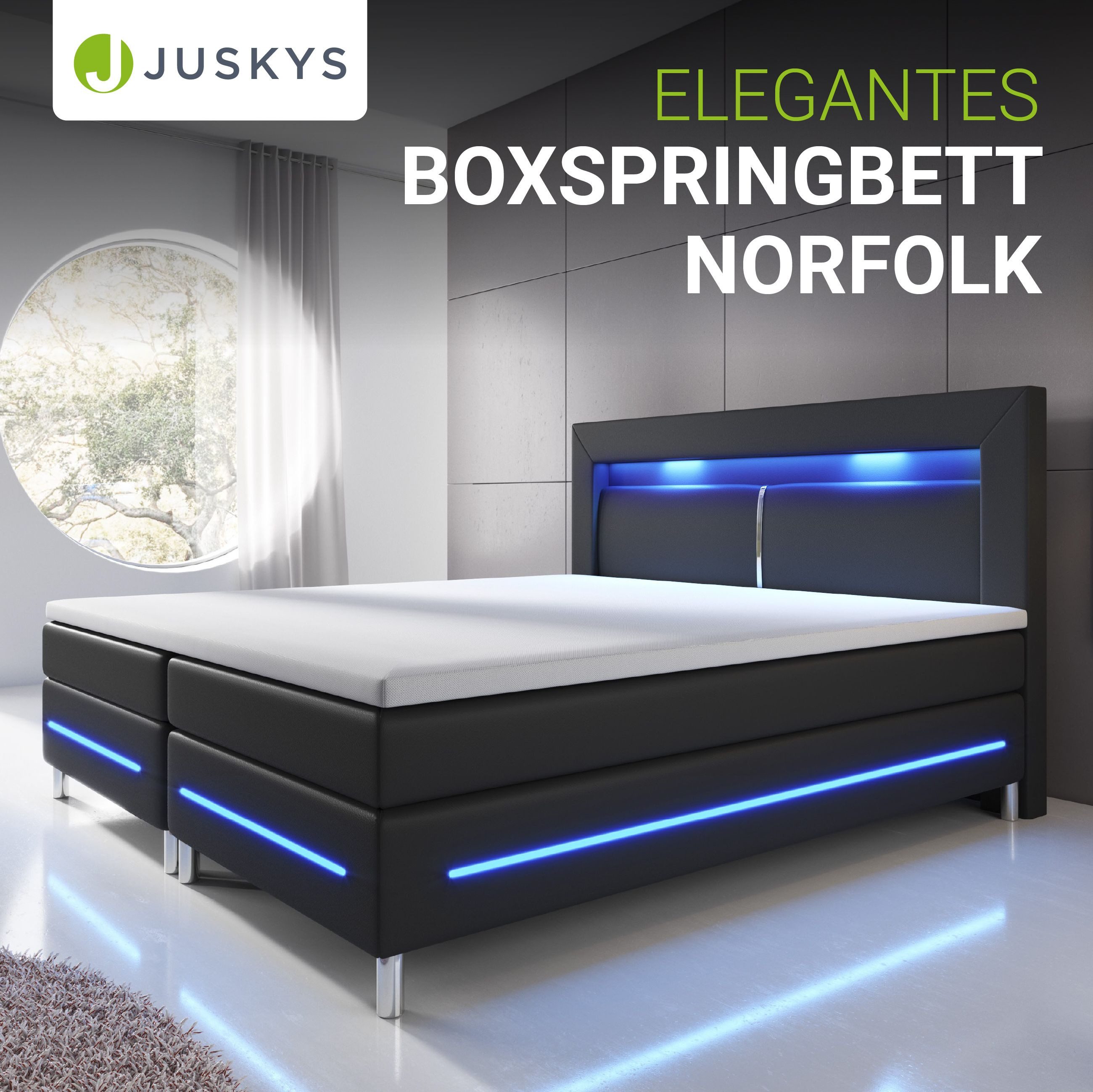 Juskys Boxspringbett Norfolk, 180 x 200 günstig online kaufen