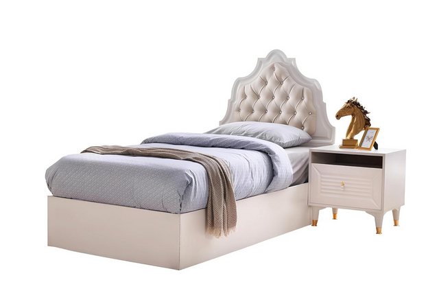 Xlmoebel Bett Modernes Jugendzimmer-Bett in Beige – schlichtes Design für d günstig online kaufen