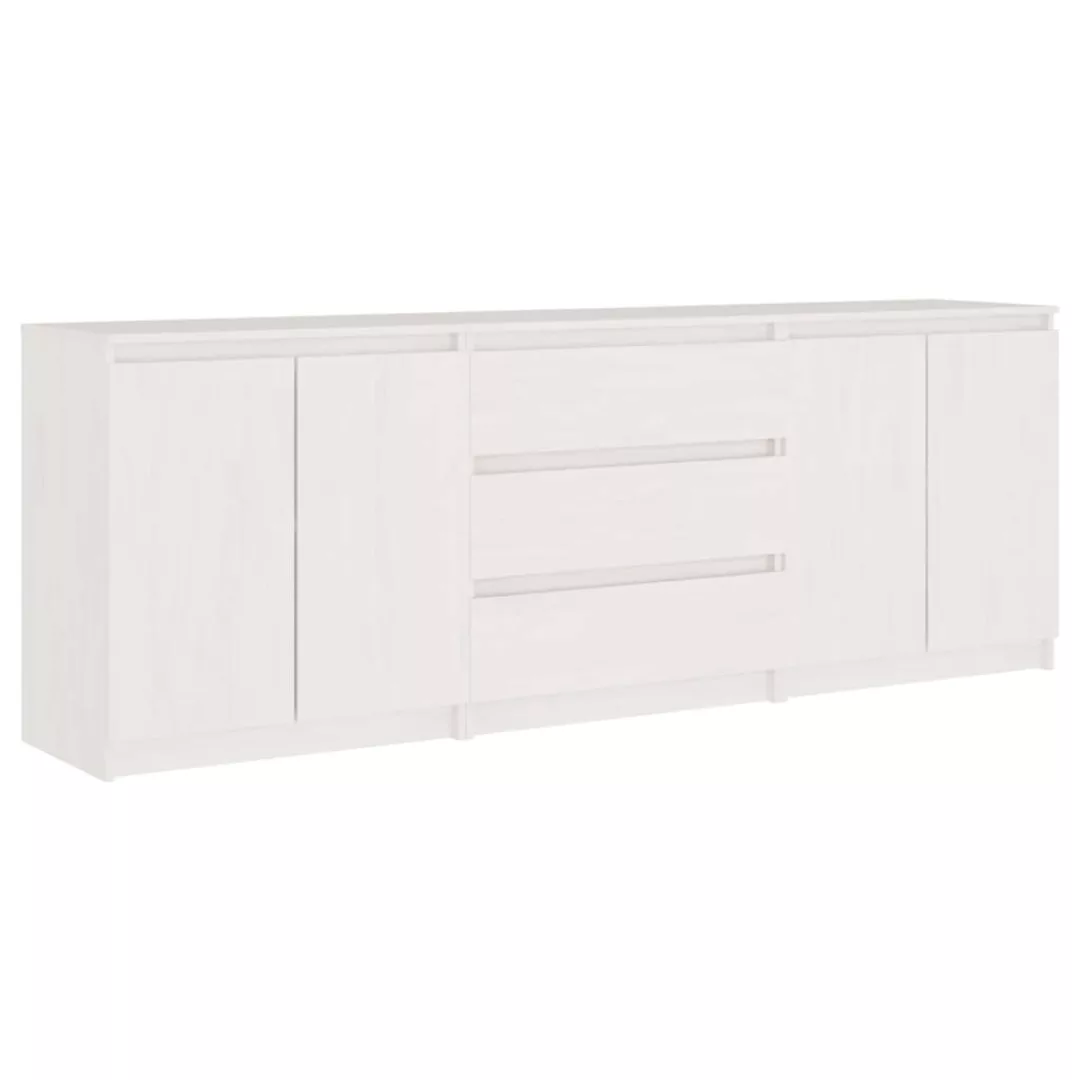 Beistellschrank Weiß 180x36x65 Cm Massivholz Kiefer günstig online kaufen