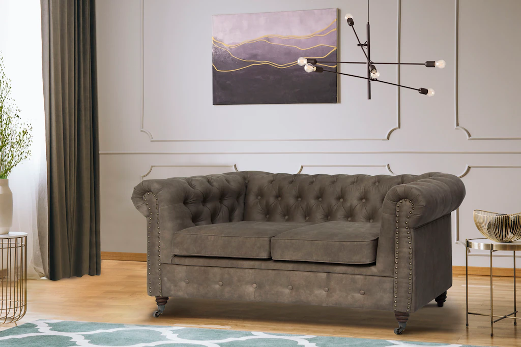 Home affaire Chesterfield-Sofa Aarburg, aufwändige Knopfheftung und Ziernäg günstig online kaufen