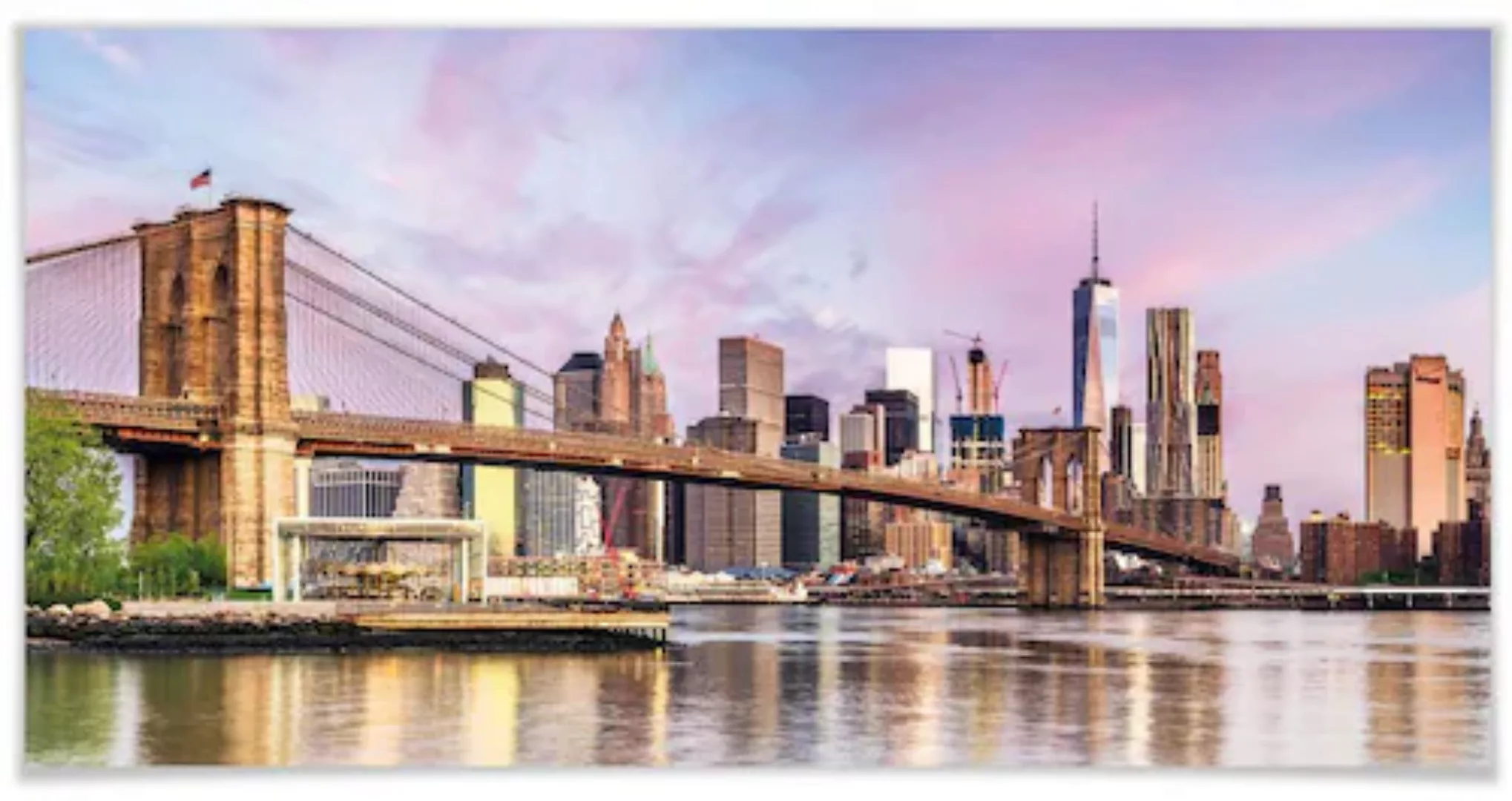 Wall-Art Poster "Manhattan Skyline Brooklyn Bridge", New York, (1 St.), Pos günstig online kaufen
