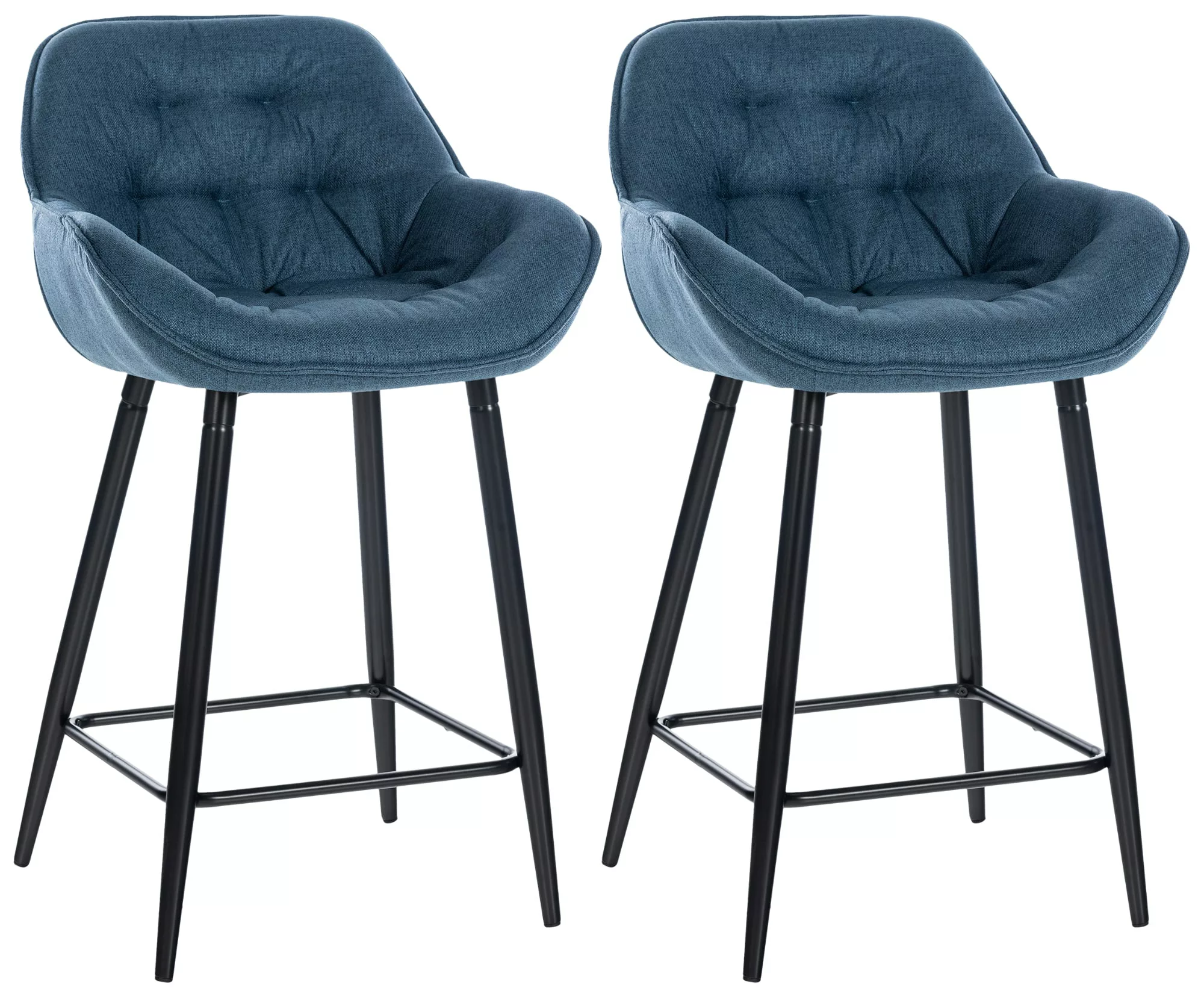 2er Set Barhocker Gibson Stoff  Blau günstig online kaufen