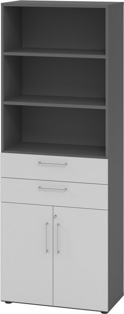 bümö Aktenschrank smart Kombischrank - mit Schubladen Dekor: Graphit/Grau günstig online kaufen