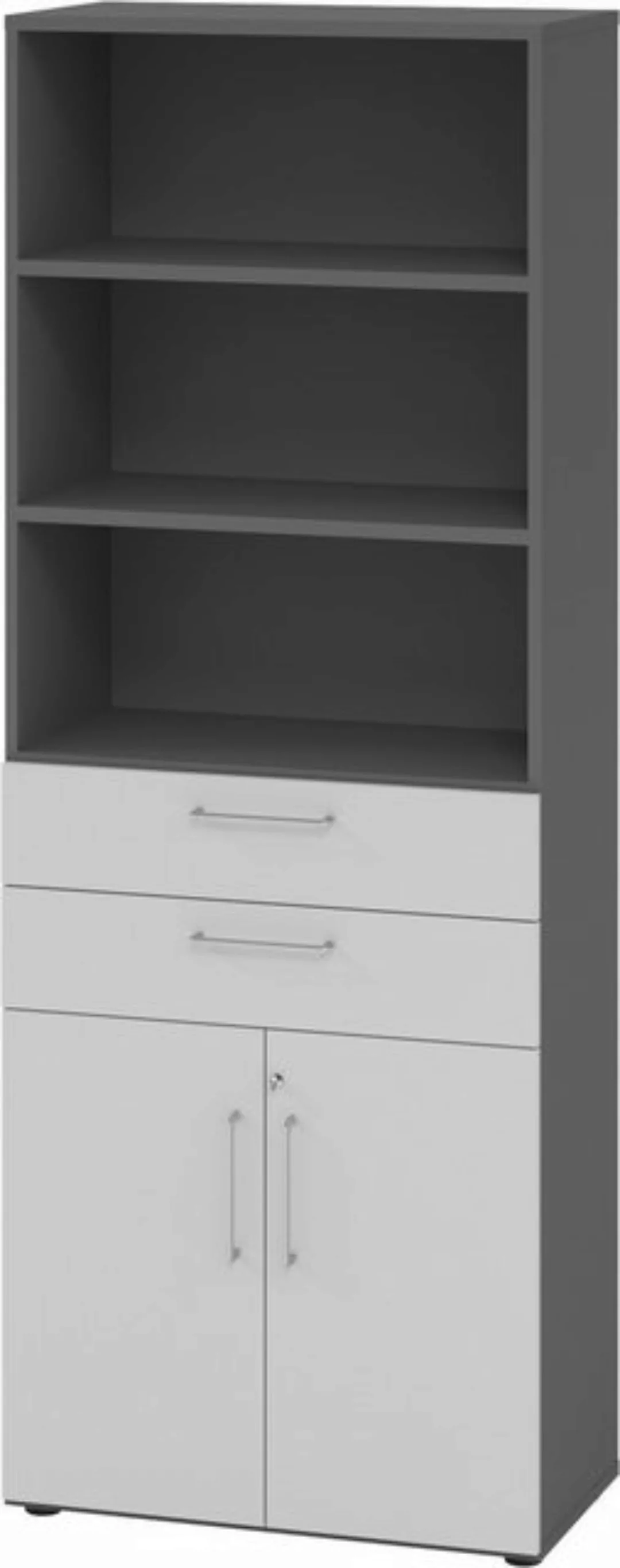 bümö Aktenschrank smart Kombischrank - mit Schubladen Dekor: Graphit/Grau günstig online kaufen