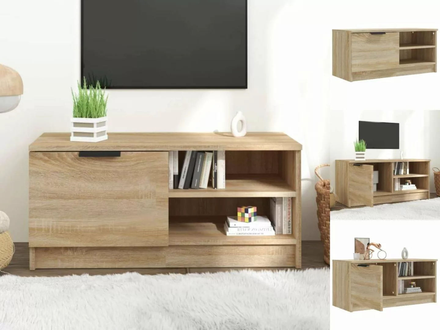 vidaXL TV-Schrank TV-Schrank Sonoma-Eiche 80x35x36,5 cm Holzwerkstoff Lowbo günstig online kaufen